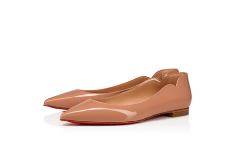 Christian Louboutin o1s1wg110126 Hot Chickita Patent Leather Balet Flat in Beige Size US 5 / IT 35 - 1 Thumbnail