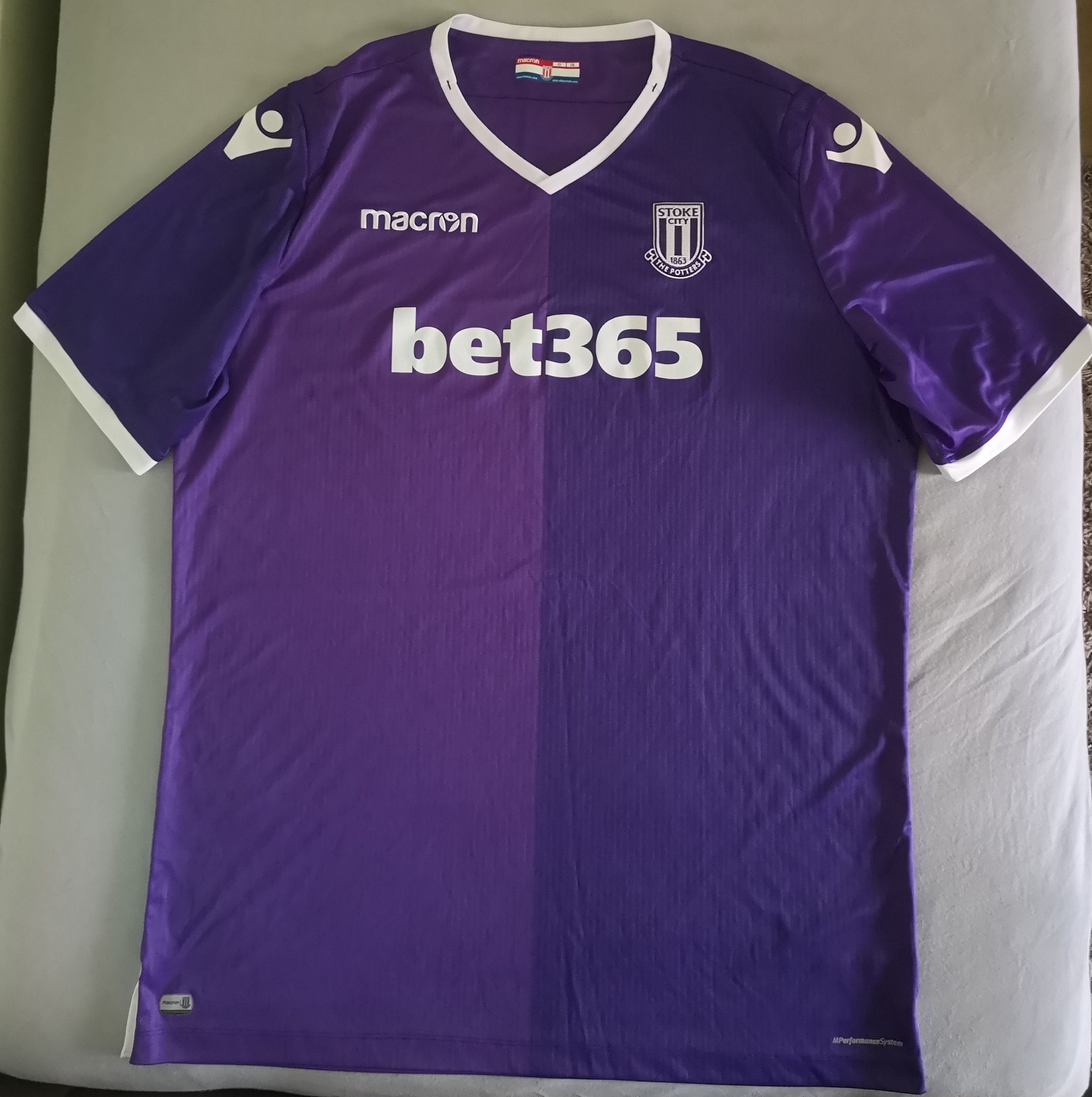 Maillot Domicile Stoke City 2018-2019 Macron – Taille L – Rouge Et Blanc