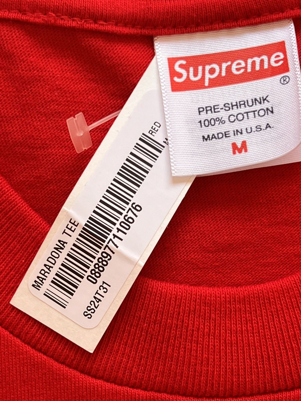 Supreme M Supreme x Diego Maradona photo tee Tshirt red box logo Size US M / EU 48-50 / 2 - 16 Thumbnail
