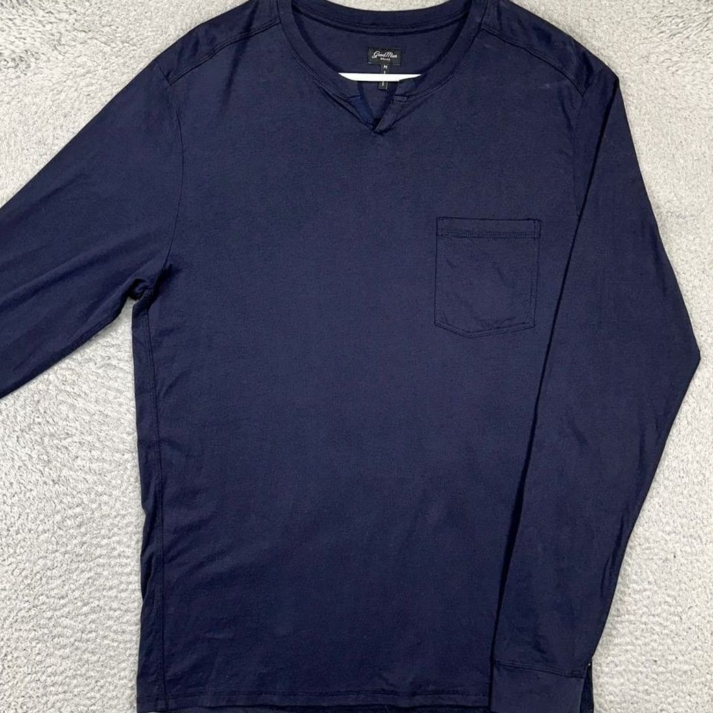 Vintage Goodman Pullover Sweatshirt Adult Medium Navy Blue Long Sleeve Pocket Casual Men Size US M / EU 48-50 / 2 - 2 Thumbnail