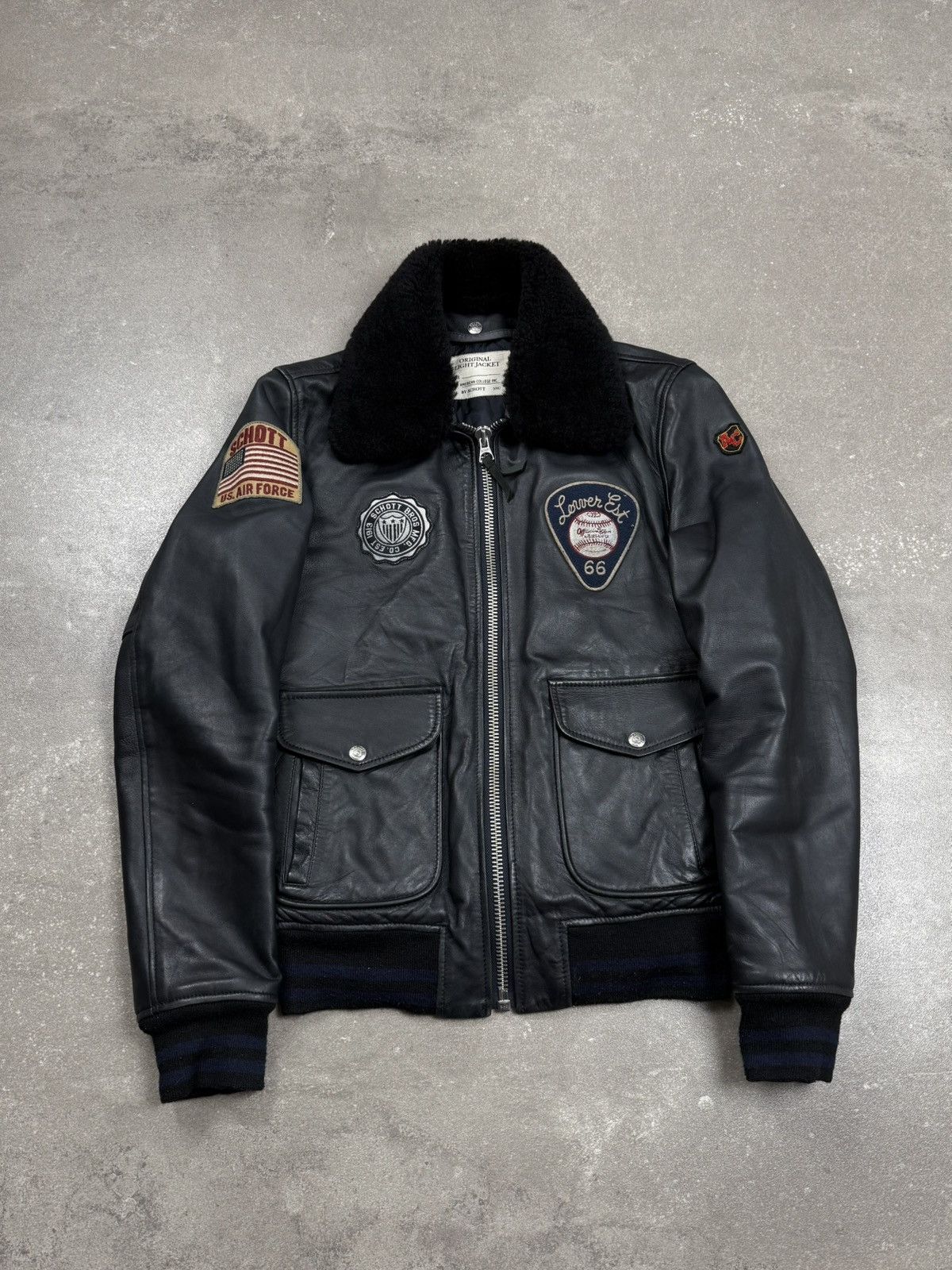 Schott Schott leather jacket patch vintage street wear 2000s Size US S / EU 44-46 / 1 - 1 Thumbnail