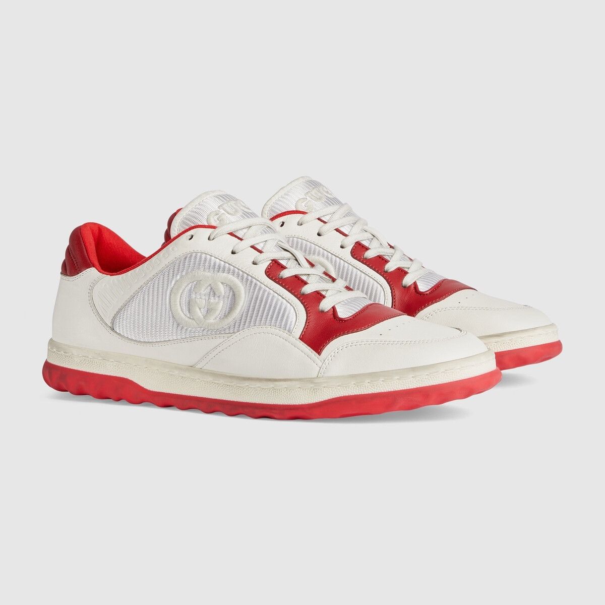 Gucci o1s1wg110125 MAC80 Low-Top Sneakers in White/Red Size US 12 / EU 45 - 2 Thumbnail