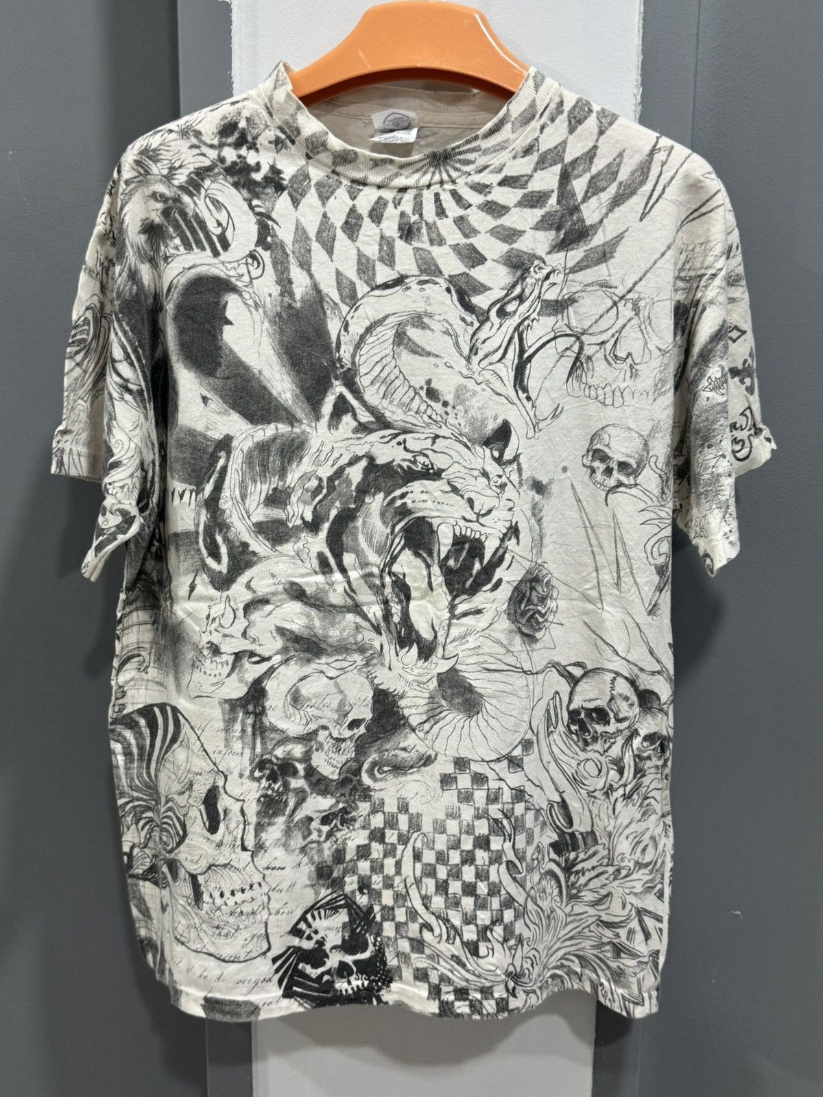 Vintage Skuul - full print tshirt Size US L / EU 52-54 / 3 - 1 Thumbnail