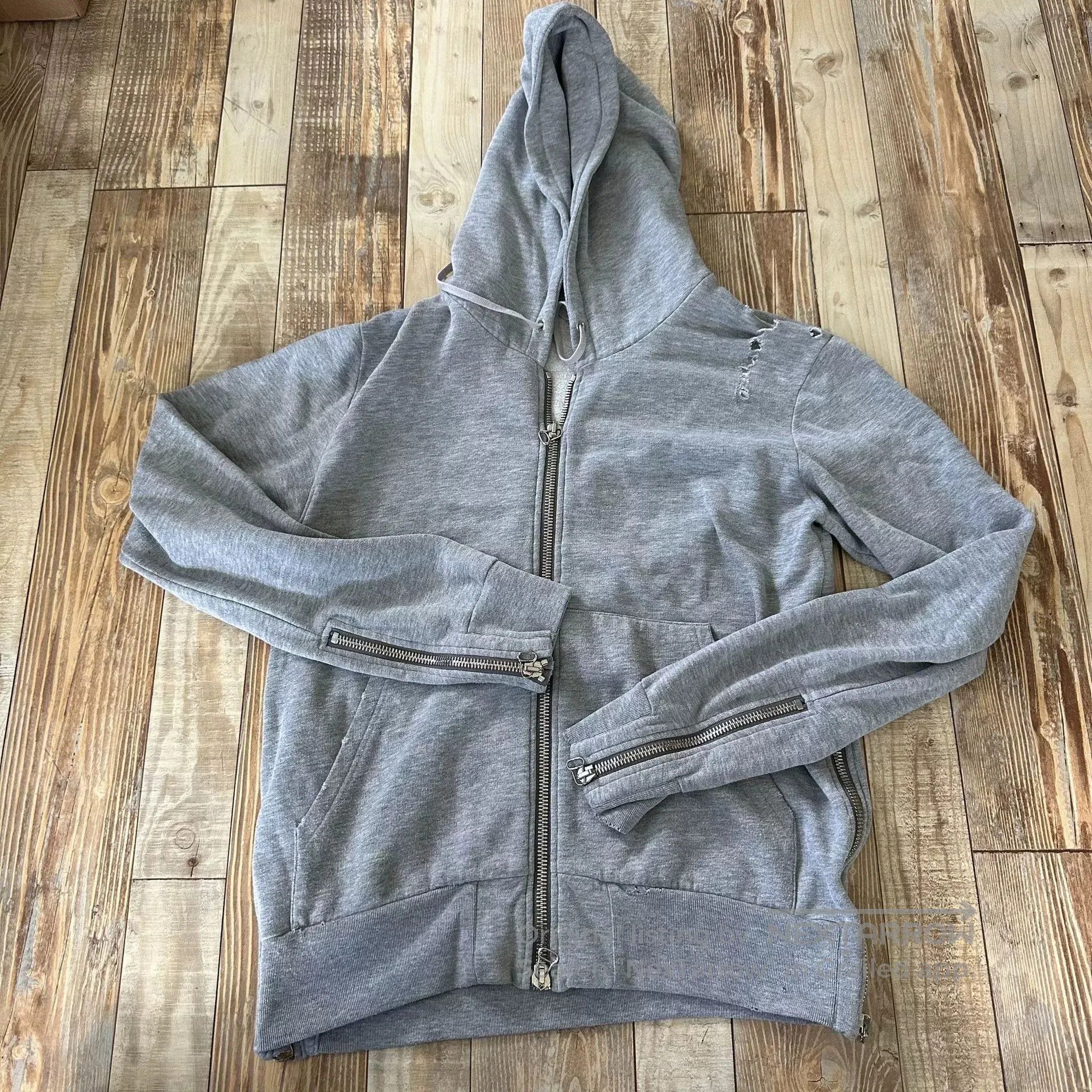 Balmain Balmain Distressed Zip Hooded Jacket. Size US XXS / EU 40 - 3 Thumbnail