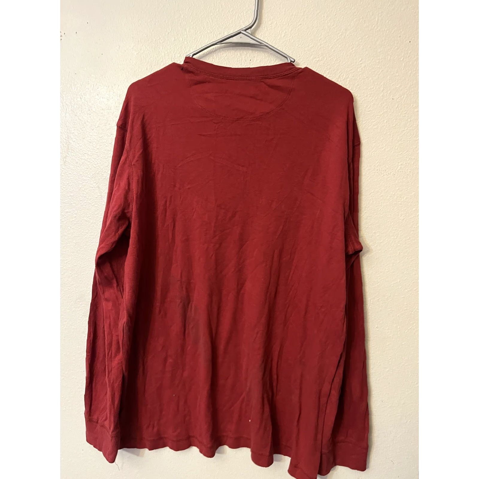 Croft & Barrow Mens Red Croft & Barrow Long Sleeve Henley T Shirt Large Size US L / EU 52-54 / 3 - 3 Thumbnail