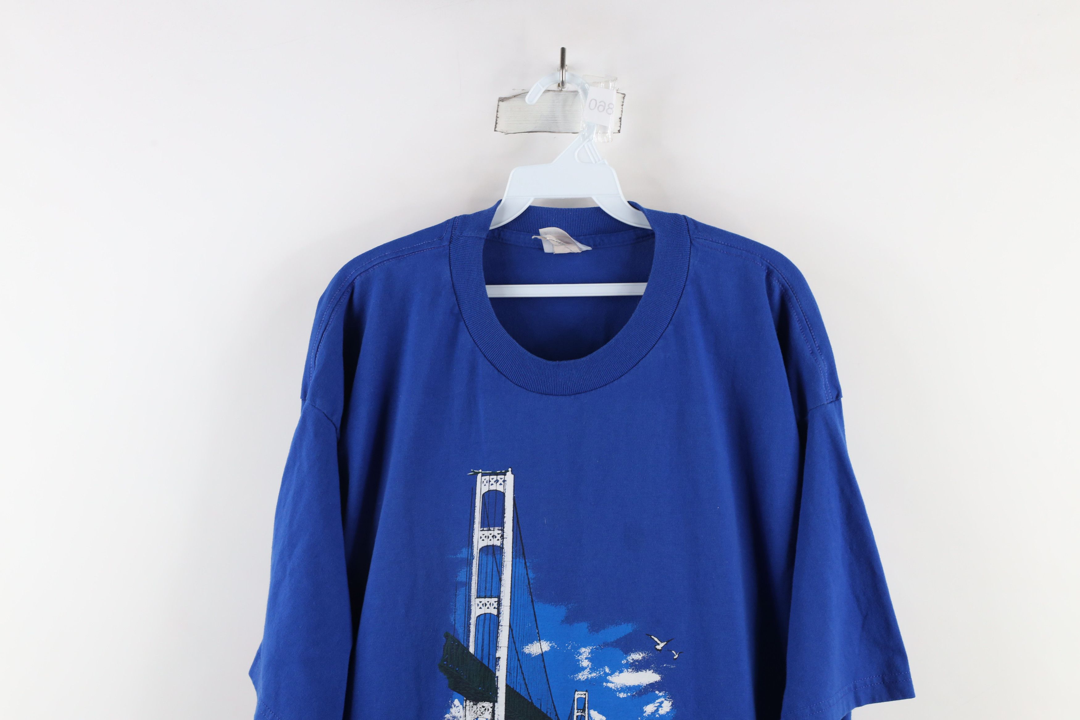 Vintage Vintage 90s Streetwear Mackinac Bridge Michigan T-Shirt USA Size US XXL / EU 58 / 5 - 2 Thumbnail