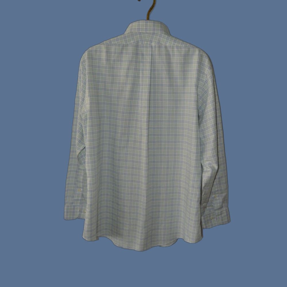 Brooks Brothers Brooks Brothers Men's Dress Shirt L/S 17.5 White Cotton Plaid Non-Iron Barrel Cuff Size 48R - 1 Thumbnail