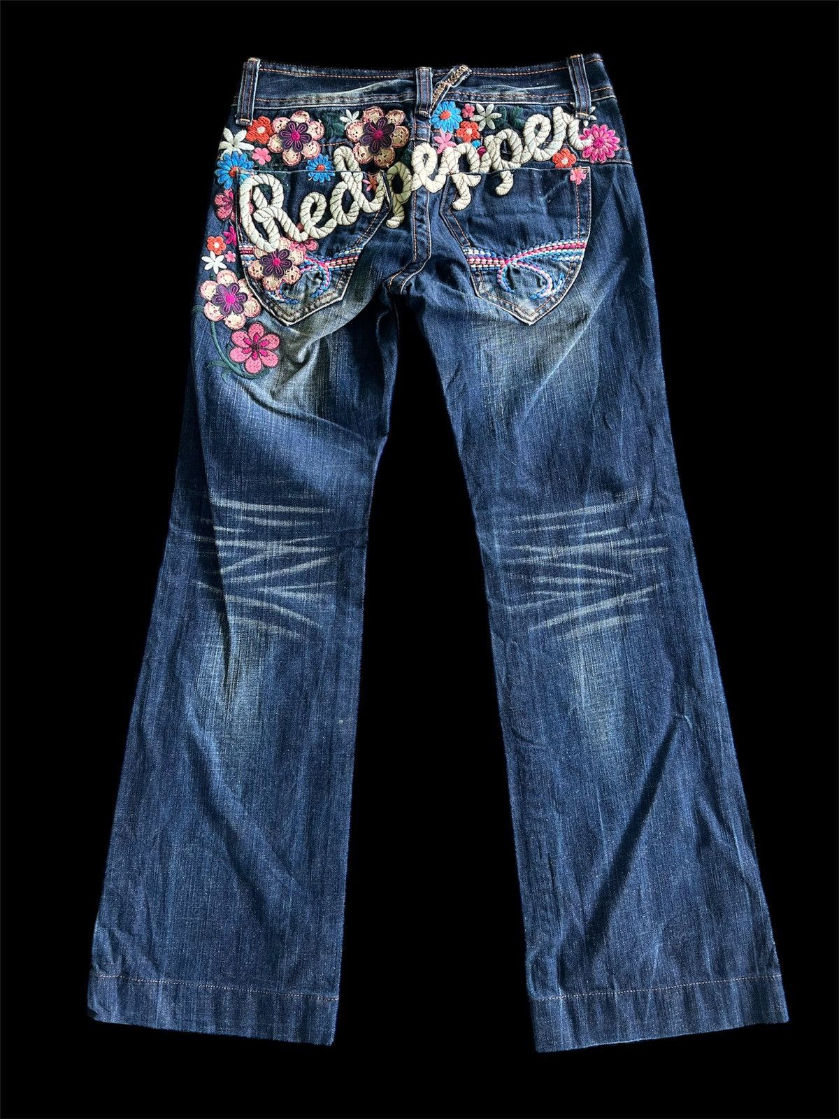 Japanese Brand × Vintage Flare Red Pepper Denim Size US 30 / EU 46 - 2 Thumbnail