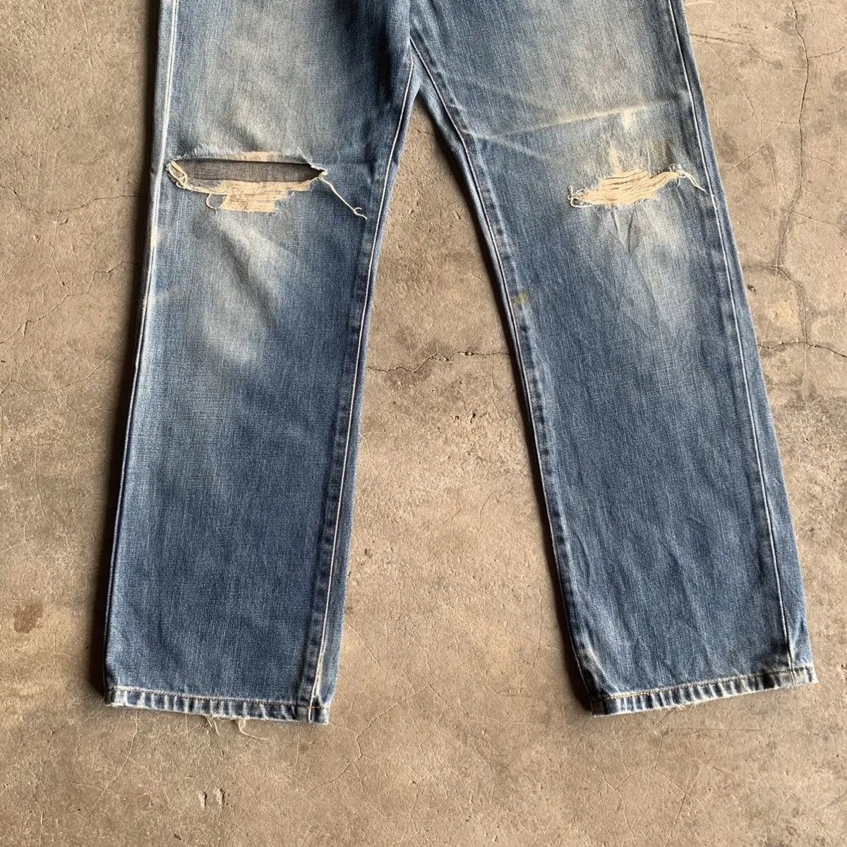 Edwin DISTRESSED! Vtg Edwin 503 RegularFit Blue Wash Jeans Pants Size US 30 / EU 46 - 3 Thumbnail