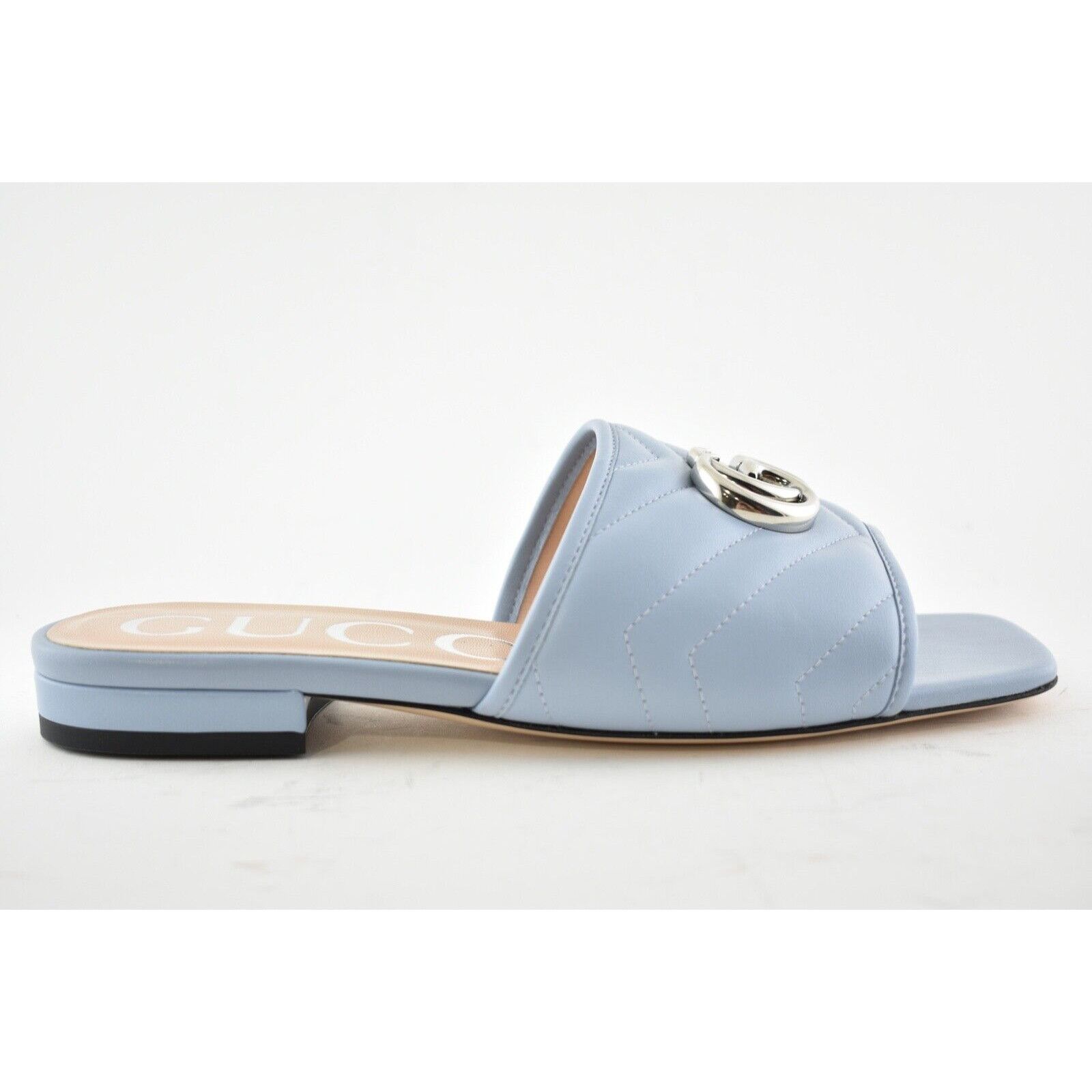 Gucci Gucci Marmont Blue Silver GG Interlocking Metal Logo Mule Size US 7 / IT 37 - 3 Thumbnail