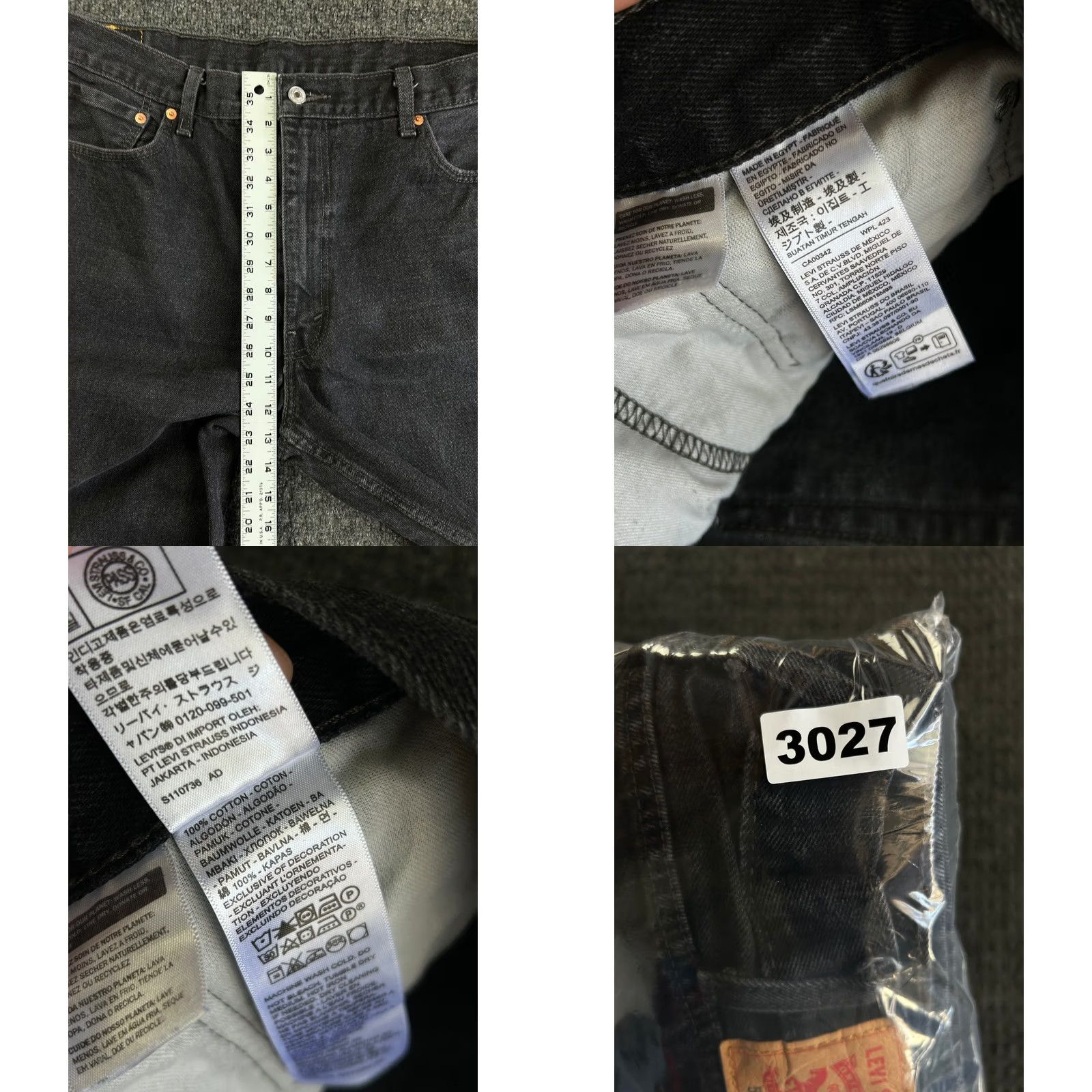 Levi's Levi’s 550 Jeans Relaxed Fit Men’s 40 x 30 Black Denim Logo 5-Pocket Tapered Vintage Free Shipping Size US 40 / EU 56 - 8 Thumbnail