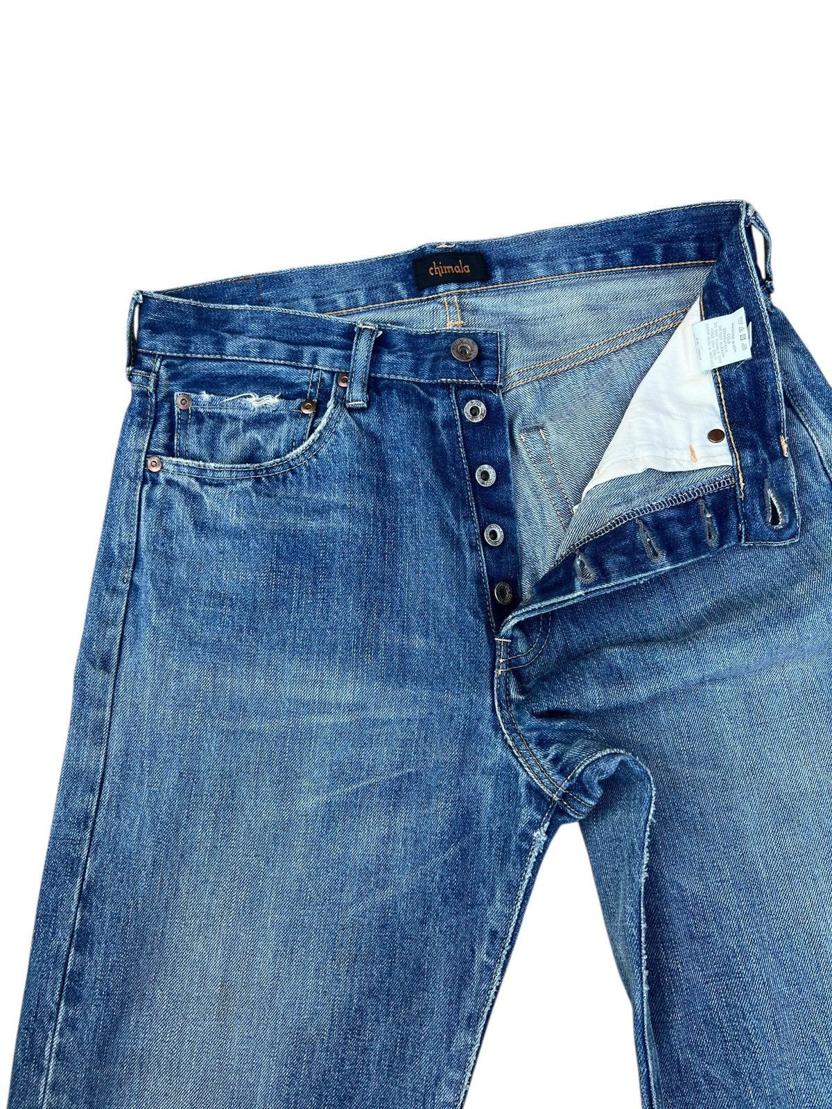Chimala Chimala Japan Distressed Faded Denim Selvedge Jeans Size US 31 - 5 Thumbnail
