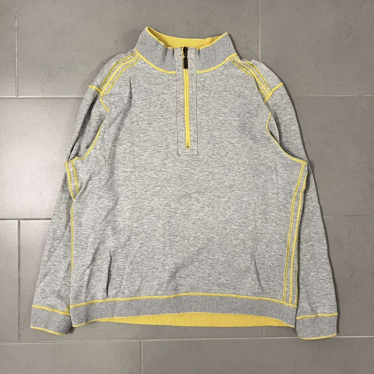 Tommy Bahama Vintage Tommy Bahama Reversible Grey Yellow Quarter Zip Size US L / EU 52-54 / 3 - 1 Thumbnail