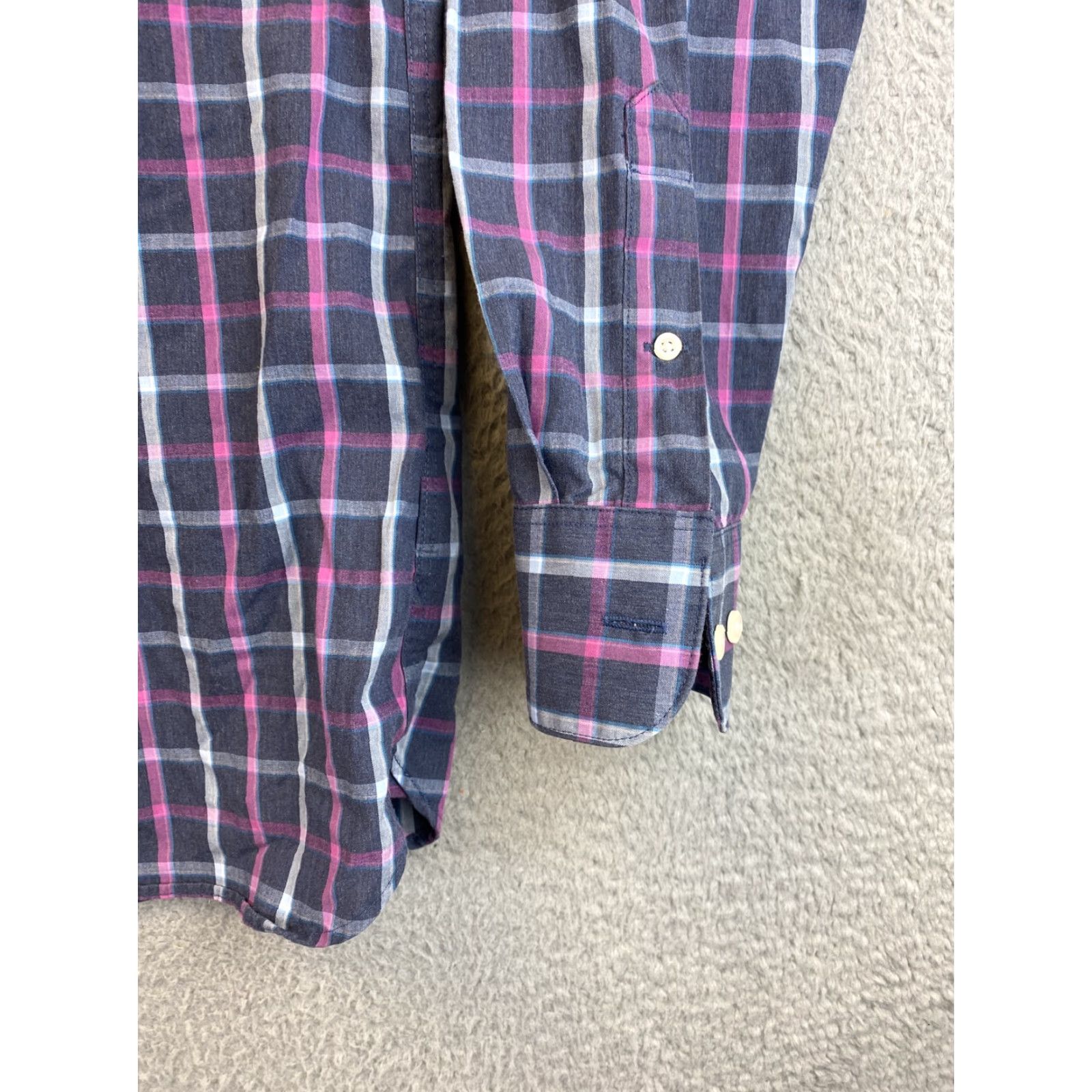 Pinko Fairlane Shirt Men Slim Long Sleeve Button-Up Size M Pink Check Adult Modern Fit Size US M / EU 48-50 / 2 - 3 Thumbnail
