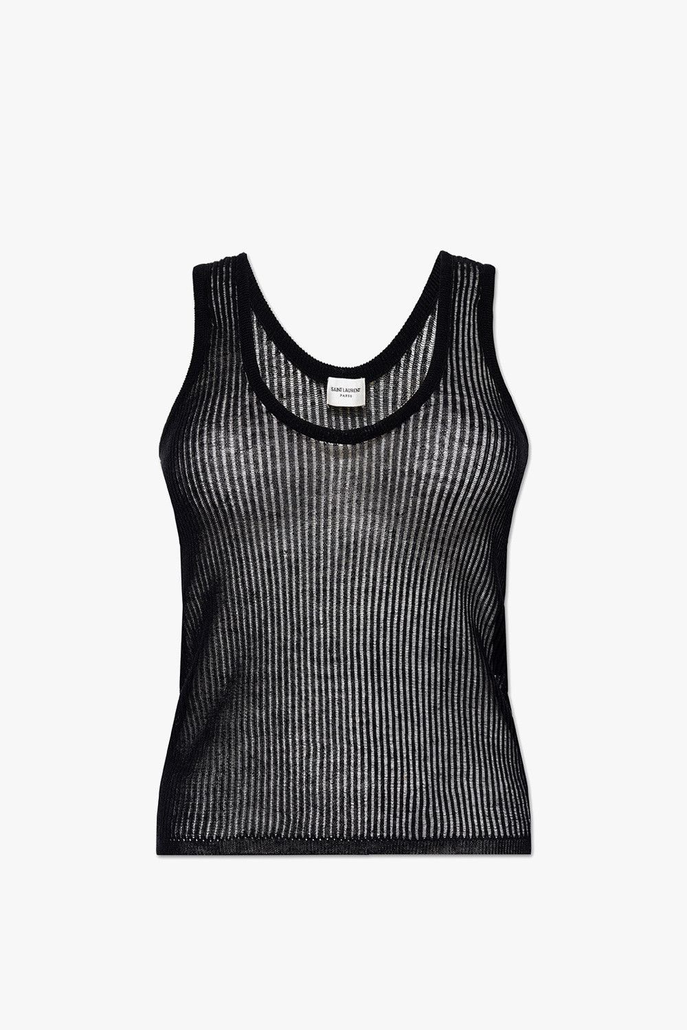 Saint Laurent Paris o1s1wg111124 Tank Top Encolure Profonde in Black Size XL / US 12-14 / IT 48-50 - 1 Thumbnail