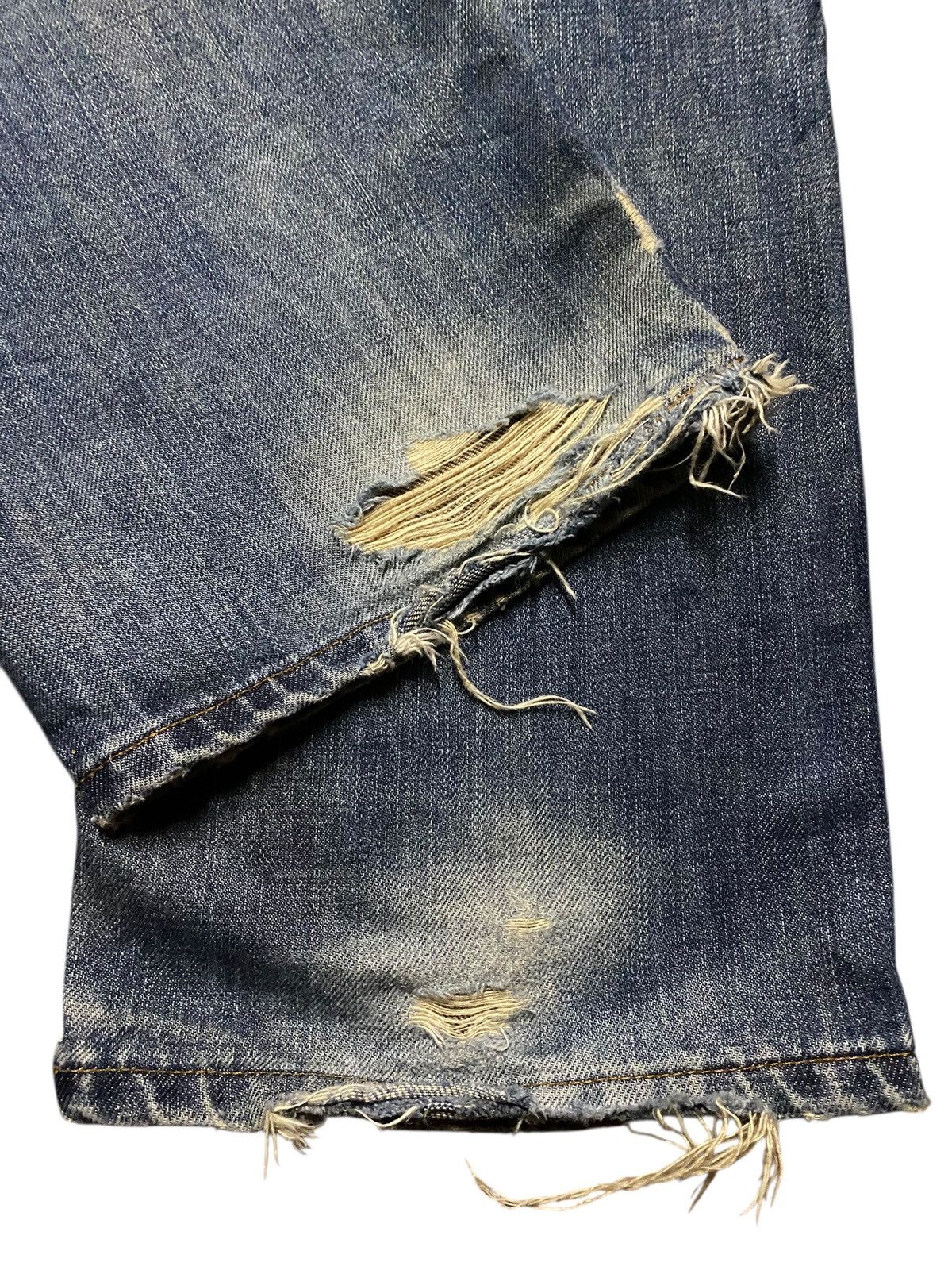 Edwin Vintage Japanese Edwin 503 Distressed Mud Wash Loose Jeans Size US 30 / EU 46 - 16 Thumbnail