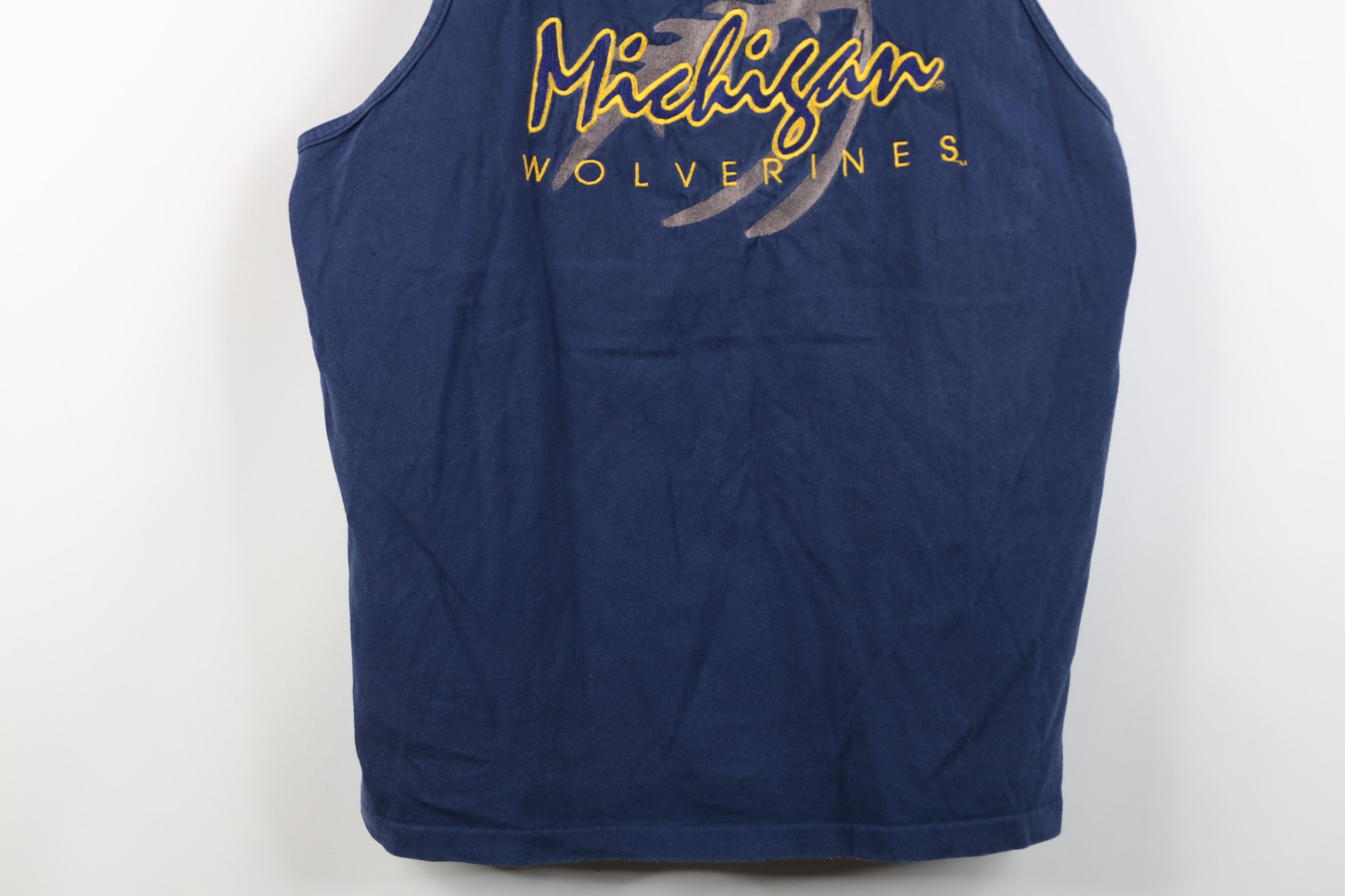 Vintage Vintage 90s University of Michigan Tank Top T-Shirt Blue USA Size US L / EU 52-54 / 3 - 3 Thumbnail