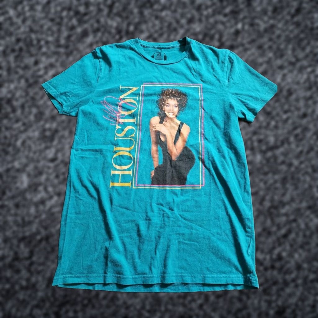 Vintage Womens M Whitney Houston Short Sleeve T Shirt Band Tee 90s Shirt Adult M Blue Cotton Lee Sport Womens 90s Music Size M / US 6-8 / IT 42-44 - 1 Thumbnail