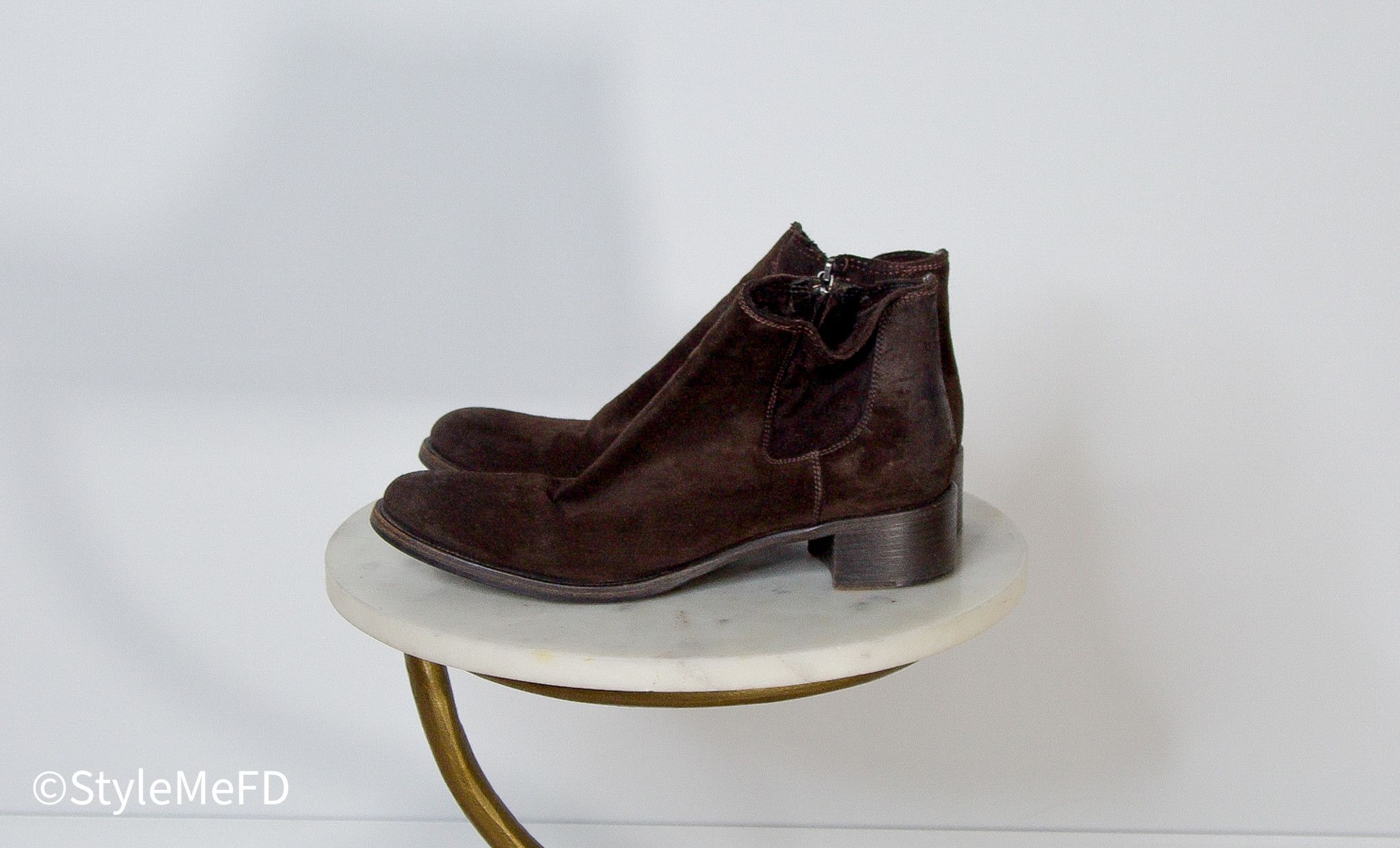 Prada Vintage Prada Women's Brown Short Suede Boots with Size Zip Size US 10 / IT 40 - 4 Thumbnail
