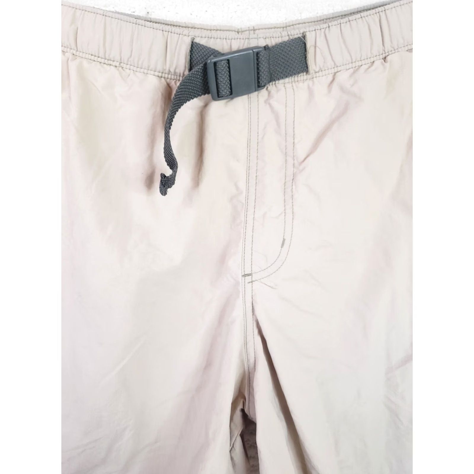 Vintage Columbia Shorts Mens M Medium Beige Belted Cargo Pocket Nylon Outdoor Casual Travel Event 60s Mens Size US 31 - 3 Thumbnail