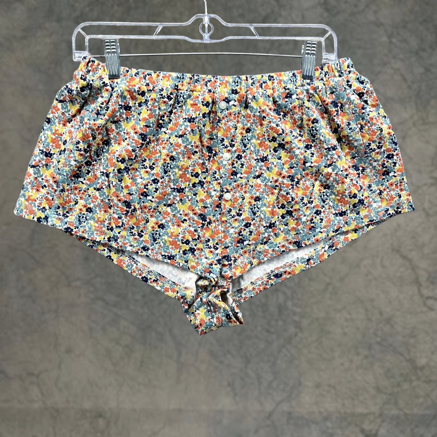 Anthropologie Anthropologie Shorts Womens Medium Multicolor Floral Knit Thermal Lounge Sleep Size 32" / US 10 / IT 46 - 1 Thumbnail