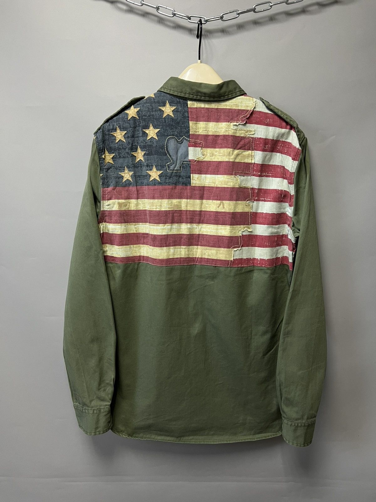 Denim & Supply Ralph Lauren Ralph Lauren Flag-Back USA 🇺🇸 Military Shirt Long Sleeve y2k Size US M / EU 48-50 / 2 - 1 Thumbnail