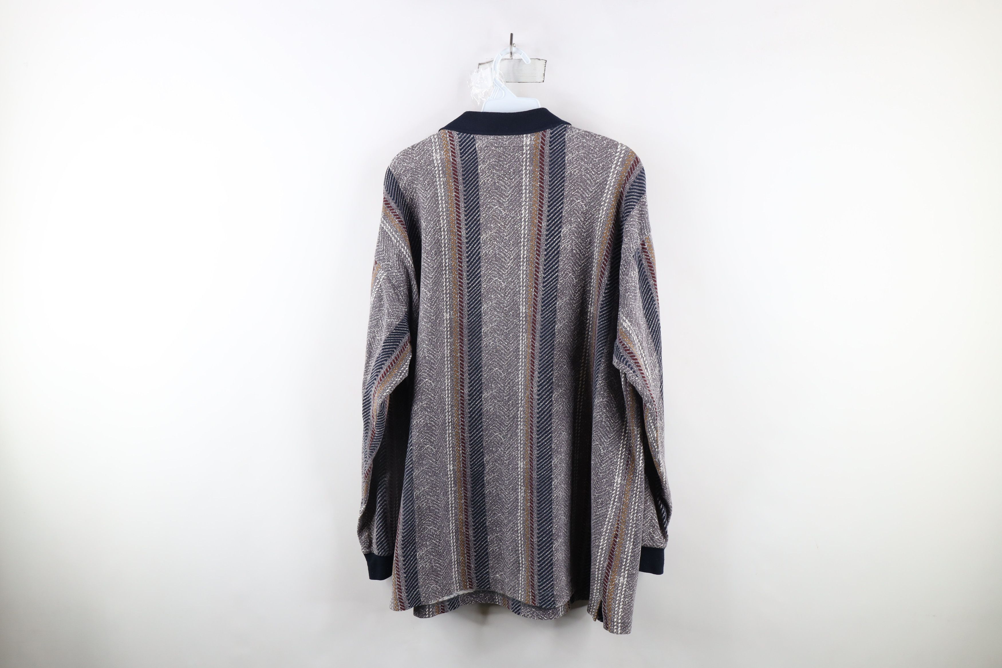 Vintage Vintage 90s Streetwear Herringbone Long Sleeve Rugby Polo Size US XL / EU 56 / 4 - 10 Thumbnail