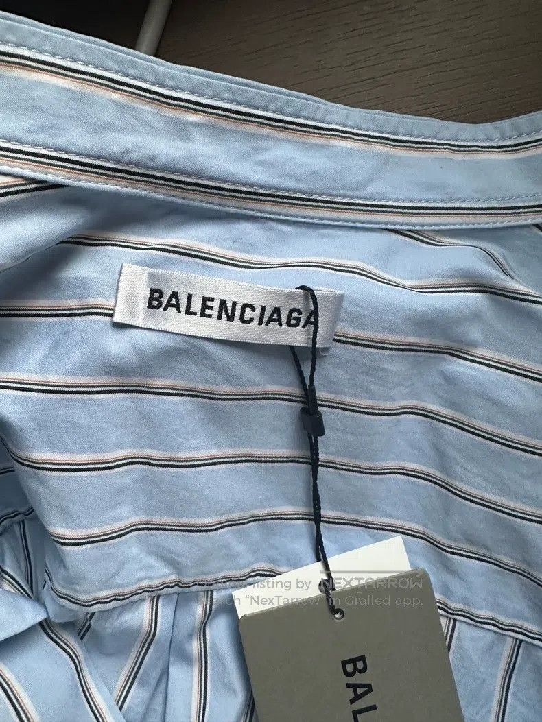Balenciaga Balenciaga Blue Striped Shirt Size XXS / US 00 / IT 34 - 3 Thumbnail
