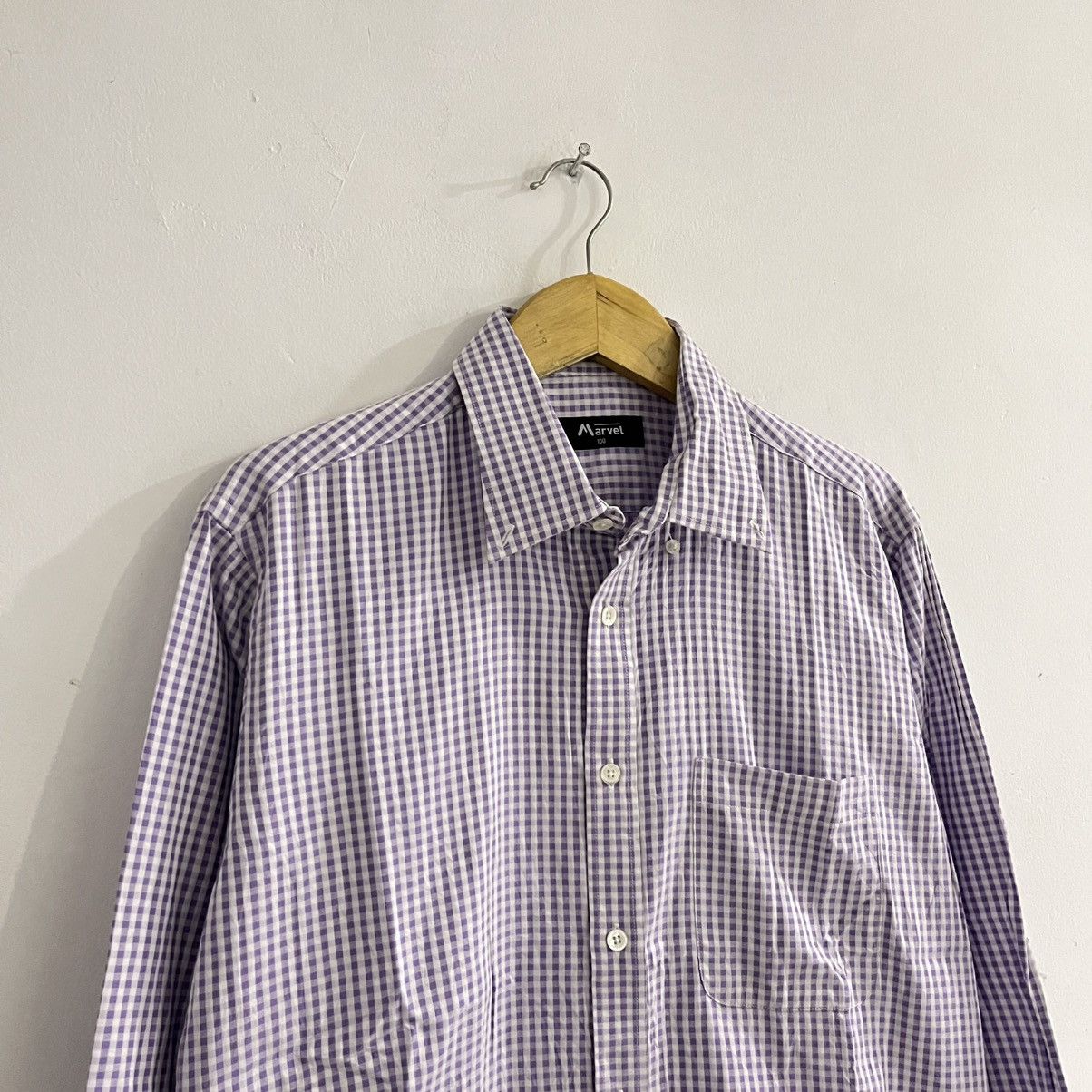 Japanese Brand marvel - gingham check button up shirt Size US L / EU 52-54 / 3 - 3 Thumbnail
