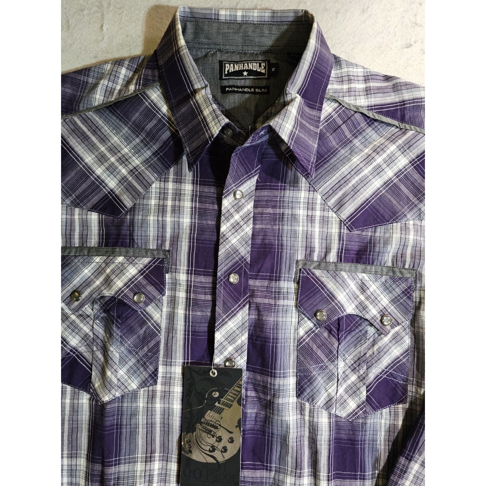 Vintage VINTAGE Panhandle Slim Pearl Snap Western Style Rodeo Shirt Mens XL Purple Cowboy Western Shirt Size US XL / EU 56 / 4 - 7 Thumbnail