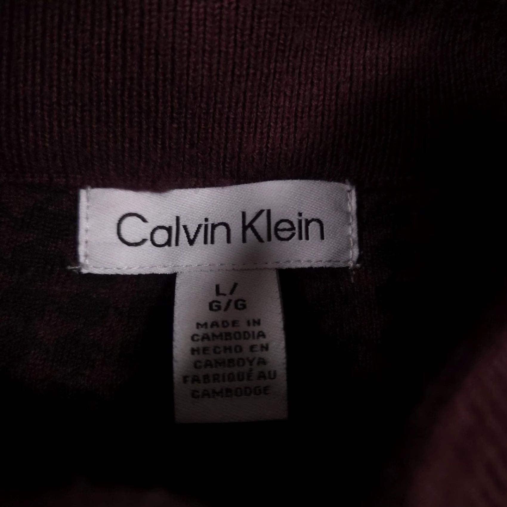Calvin Klein Calvin Klein Sweater Womens L Red Check Mock Neck Button Shoulder Knit Pullover Size L / US 10 / IT 46 - 6 Thumbnail