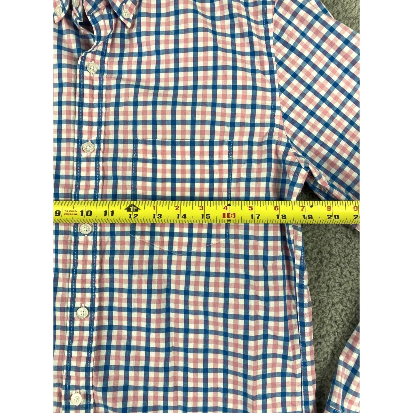 Vintage J Crew Button Shirt Men’s M Slim Blue Pink White Check Dress Shirt Button-Down Collar 34-21 Designer/Stretch Size US M / EU 48-50 / 2 - 5 Thumbnail