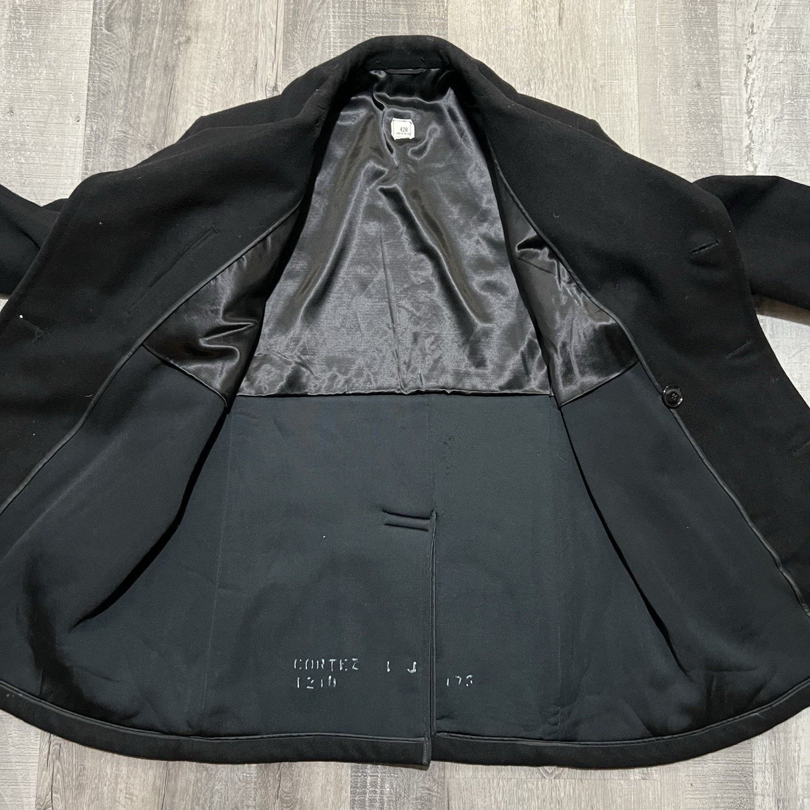 Other VTG Crown Clothing Black 90s Heavy Wool Black Naval Peacoat Size US M / EU 48-50 / 2 - 4 Thumbnail