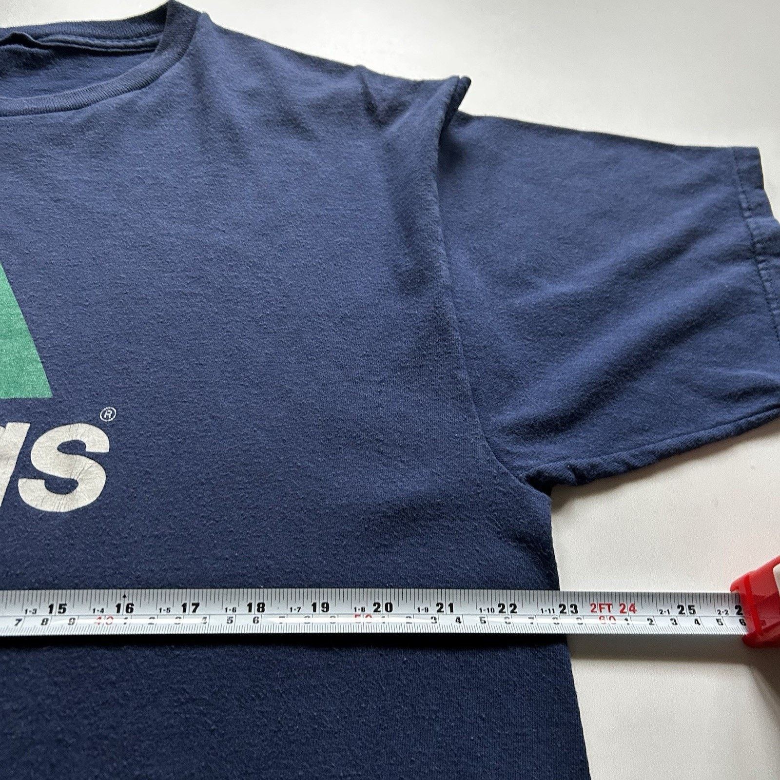 Adidas Vintage 90s Adidas T-Shirt Large 90s Y2K Logo Navy Blue Rare Size US L / EU 52-54 / 3 - 4 Thumbnail