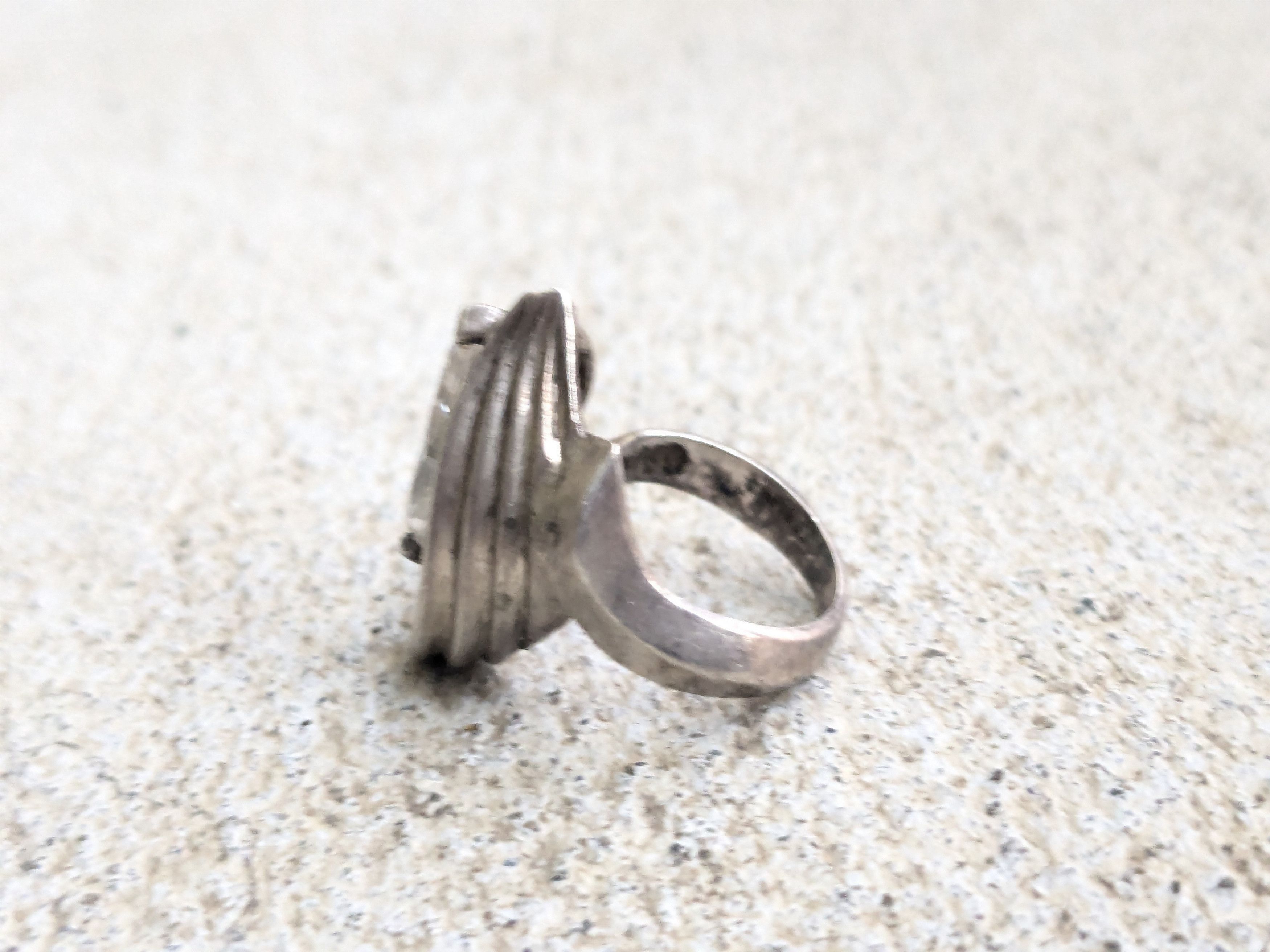 Vintage Vintage Sterling Silver Ring 7 CZ Teardrop Pear Modern Size ONE SIZE - 4 Thumbnail