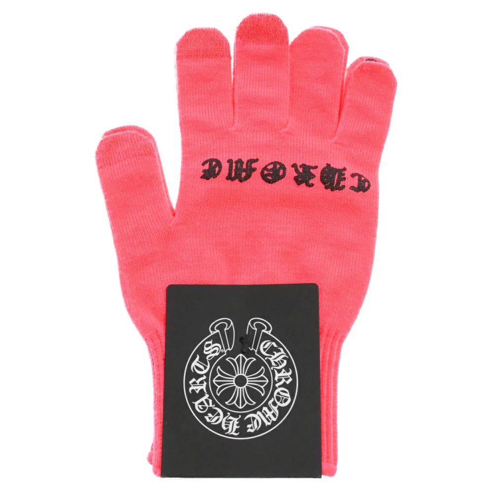 image of Chrome Hearts Pink Logo Gloves, Men's