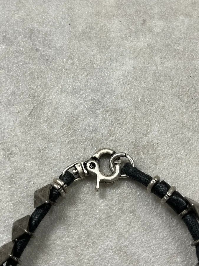 John Galliano John Galliano Silver Leather Studded Bracelet Size ONE SIZE - 7 Thumbnail