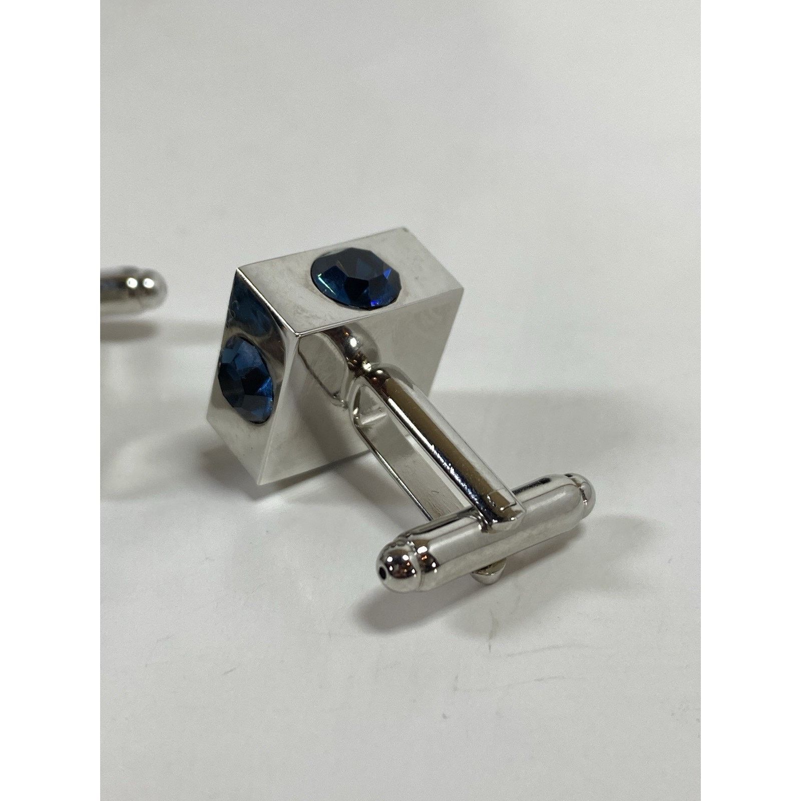 Other Cubic Cufflinks w Blue Stones Size ONE SIZE - 4 Thumbnail