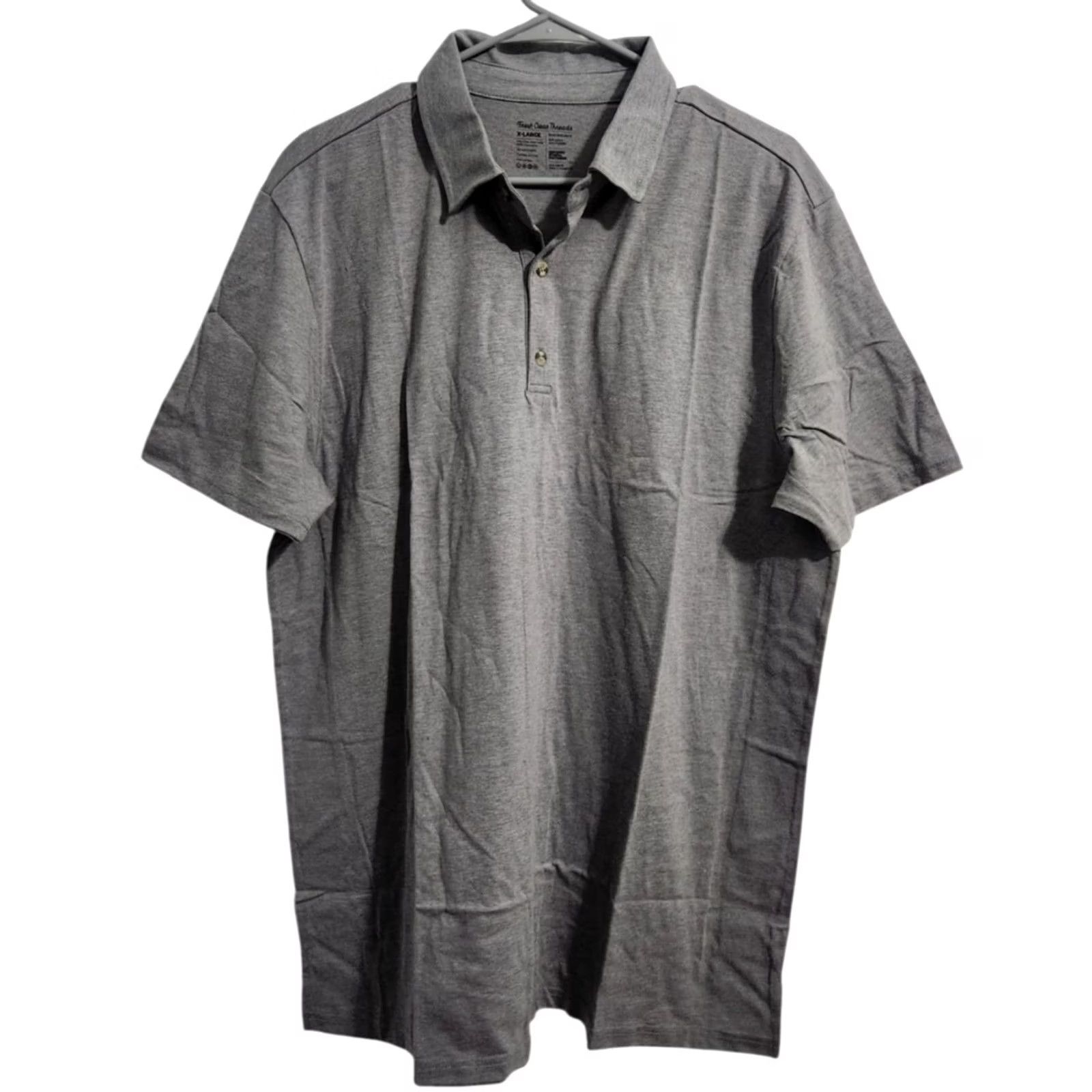 Vintage Fresh Clean Threads Mens XL Polo Shirt Short Sleeve Heather Gray StratuSoft Size US XL / EU 56 / 4 - 2 Thumbnail