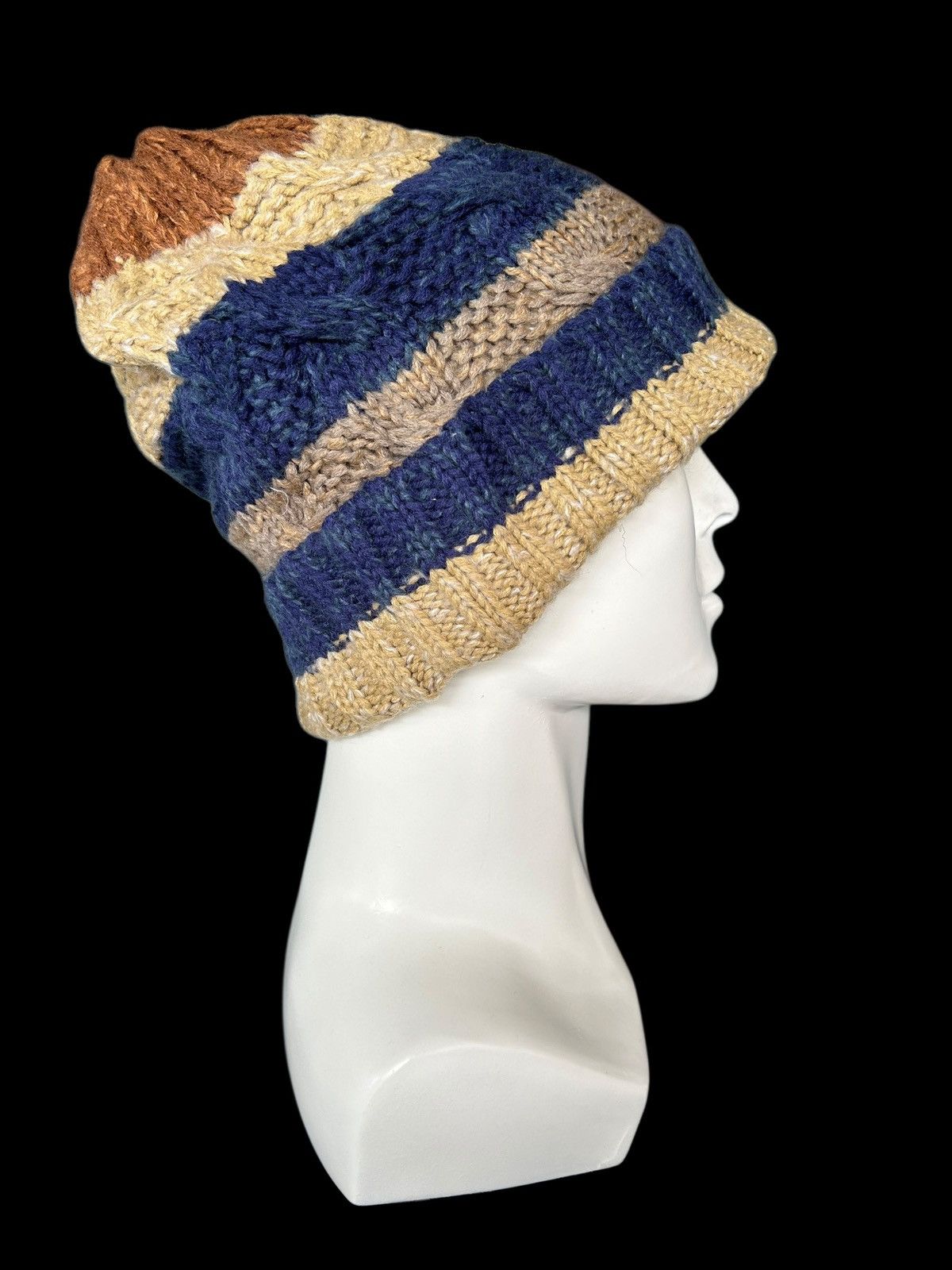Japanese Brand × Kapital × Vintage Crochet Knitted Handmade big Beanie Hats Rare ☠️☠️ Size ONE SIZE - 5 Thumbnail