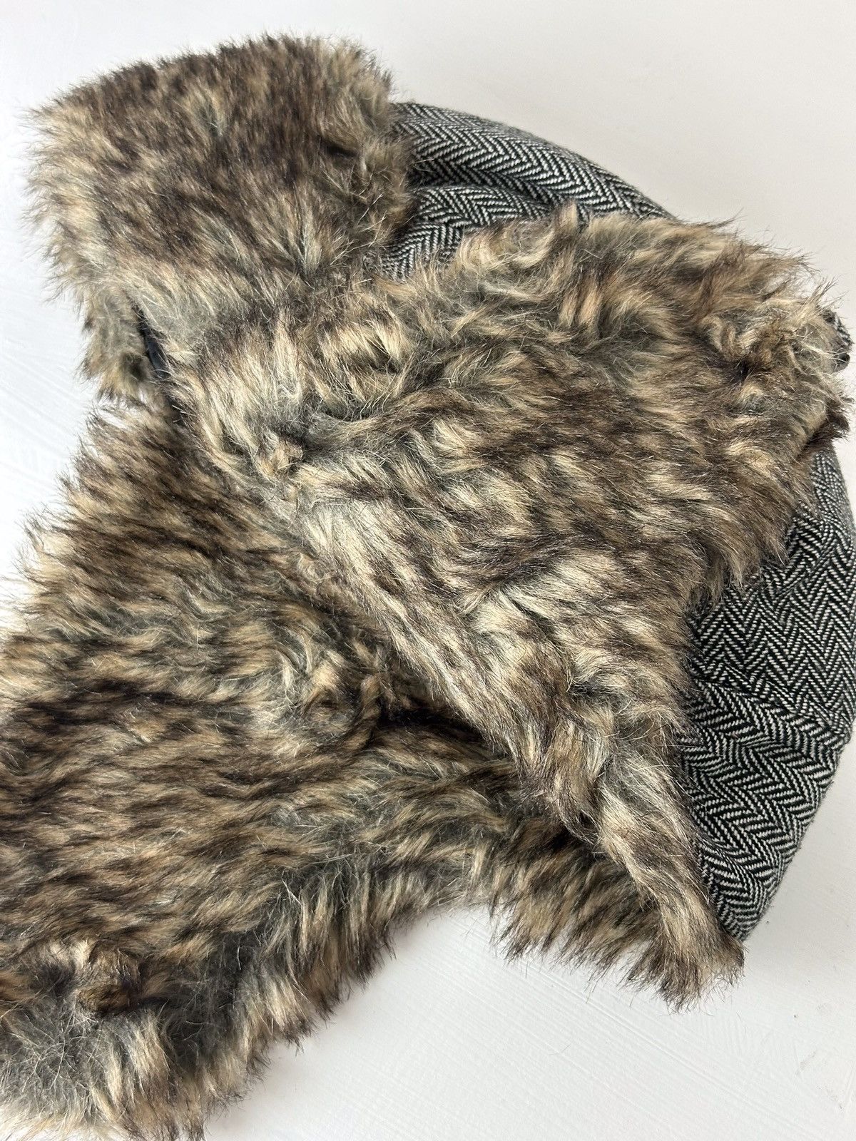 Hysteric Glamour × Vintage Crazy Y2K Mohair Fuzzy Hat Ushanka Punk Huge Size ONE SIZE - 6 Thumbnail