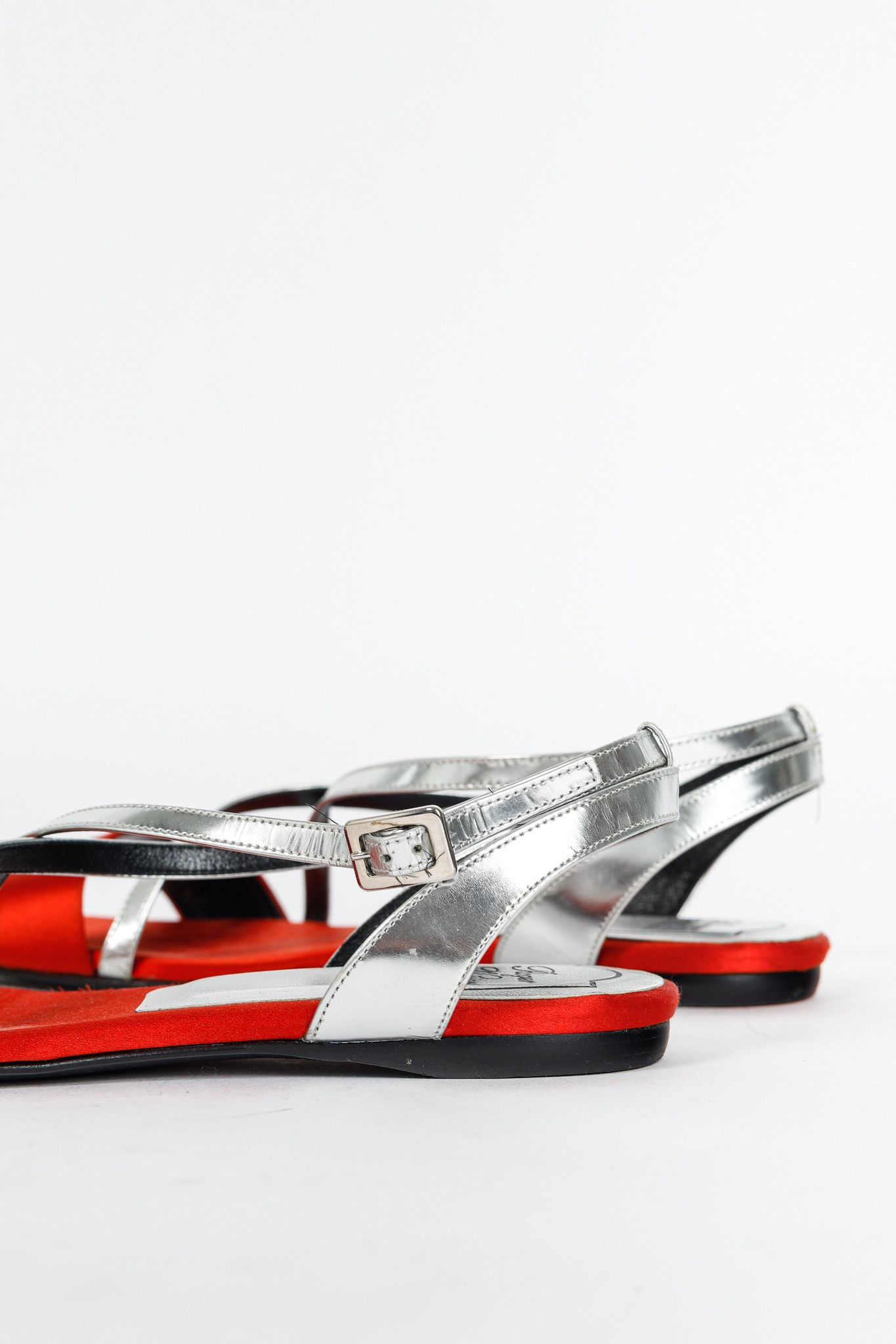 Roger Vivier Roger Vivier SS/14 Satin & Patent-Leather Flat Sandals Size US 5 / IT 35 - 7 Thumbnail