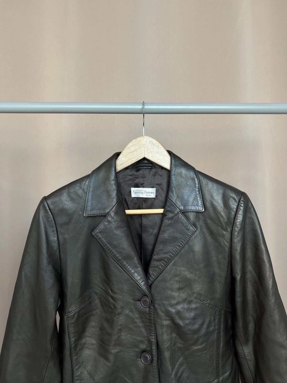 Other Sprung Freres Leather Jacket Womens Size 36 or S Paris Size S / US 4 / IT 40 - 2 Thumbnail