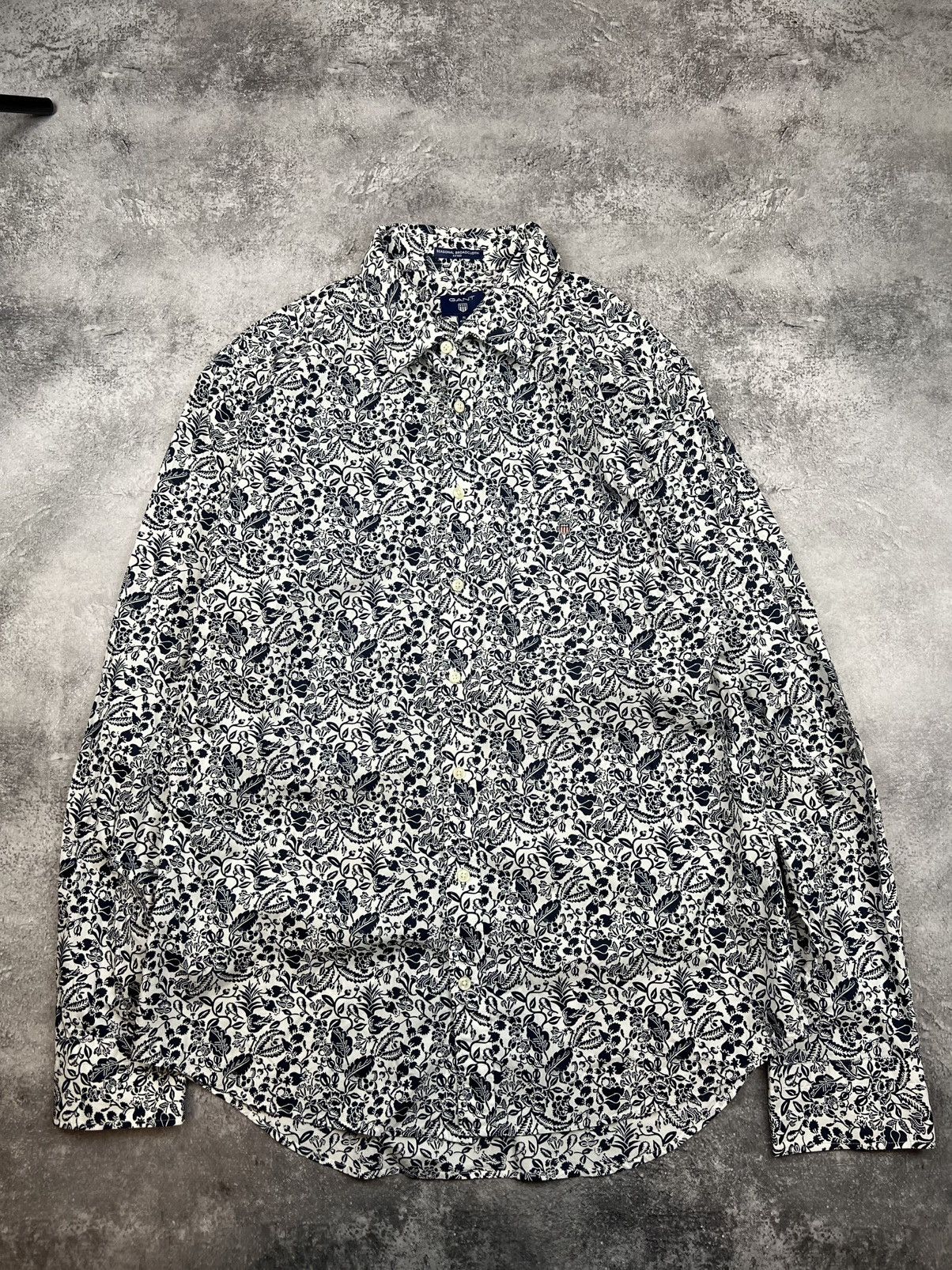 Gant Gant Mens Button Up Shirt Floral White Xlarge Size US XL / EU 56 / 4 - 1 Thumbnail