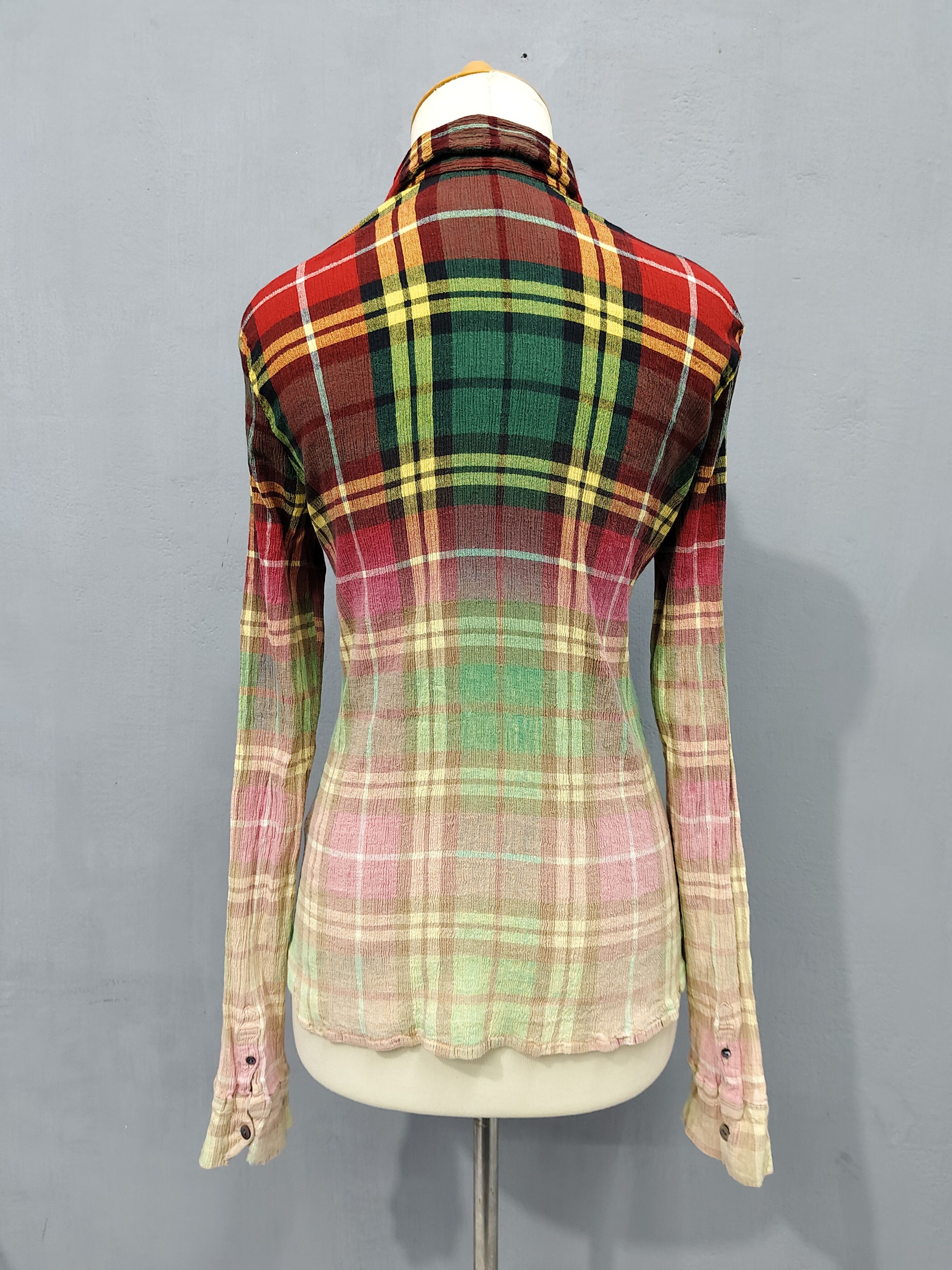 Tsumori Chisato 🇯🇵 Tsumori Chisato Ombre Plaid Pleated Multicolor Gradient Size M / US 6-8 / IT 42-44 - 4 Thumbnail
