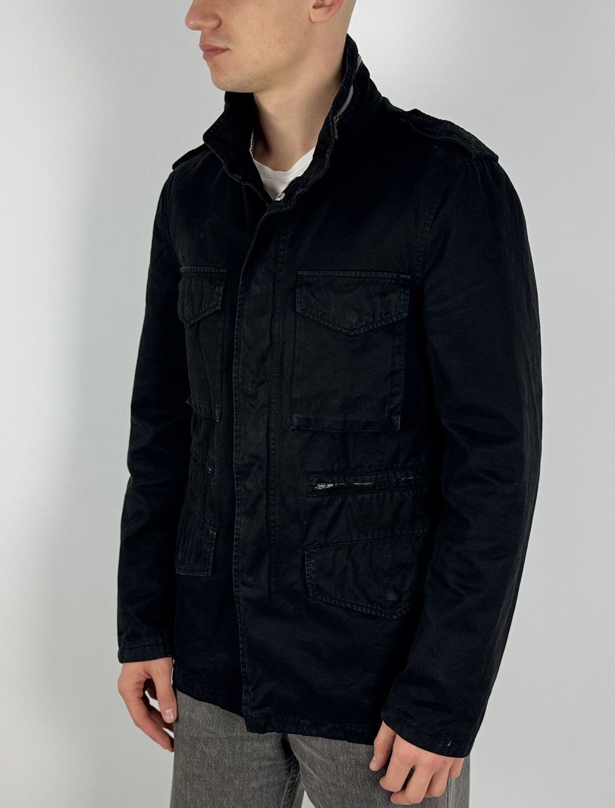 Joseph Joseph Washed Cotton Military Style Black Jacket Size US M / EU 48-50 / 2 - 2 Thumbnail