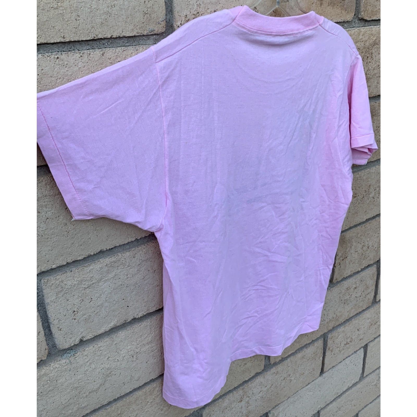 Vintage VINTAGE Screen Stars T-Shirt Mens L Pink 1980s Funny Our Town Is So Small We Dont Have A Town Drunk Graphic Print Cotton Blend Short Sleeve USA Size US L / EU 52-54 / 3 - 6 Thumbnail