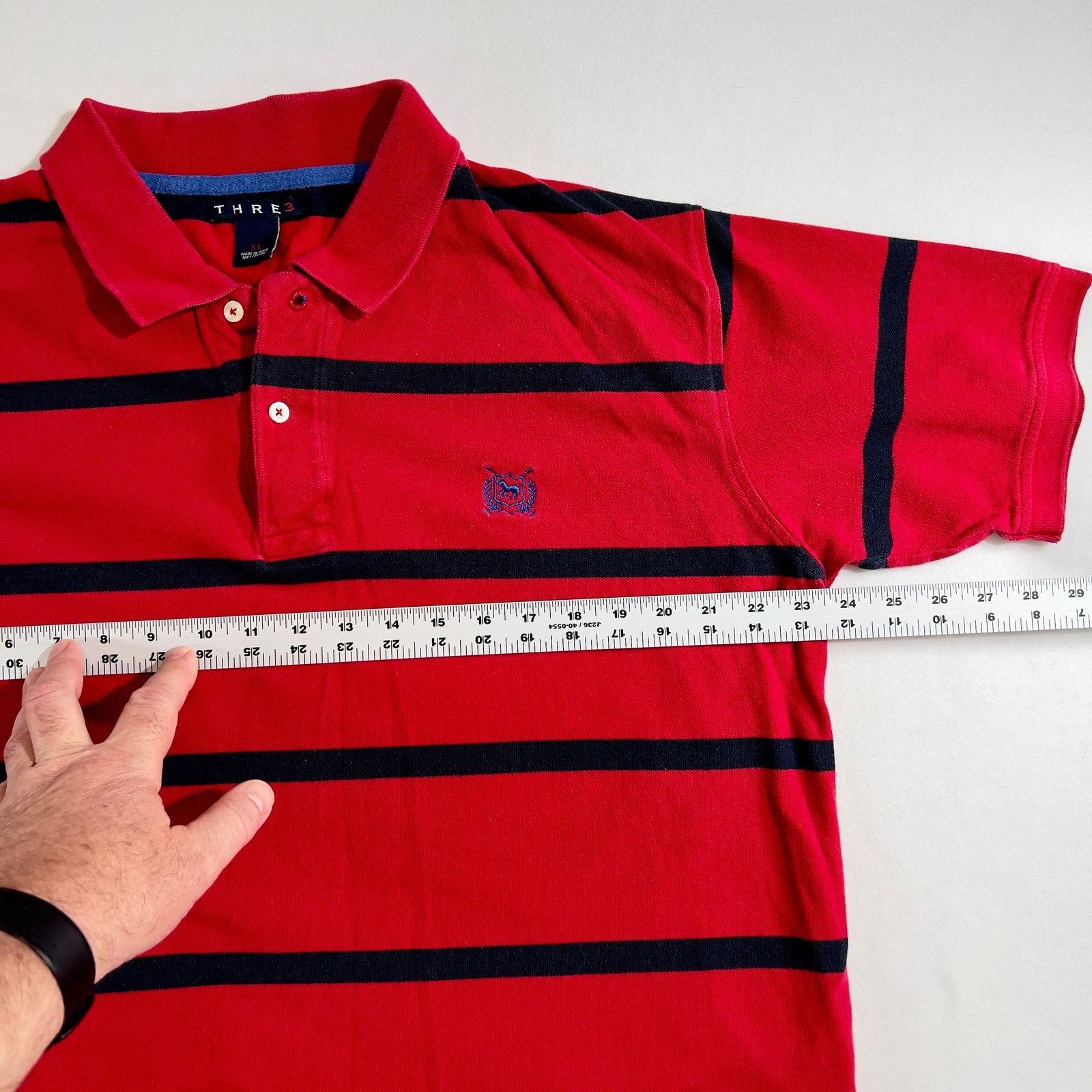 Other Polo Henley Shirt Thre3 Men's XL 100% Cotton 2-Button Size US XL / EU 56 / 4 - 6 Thumbnail