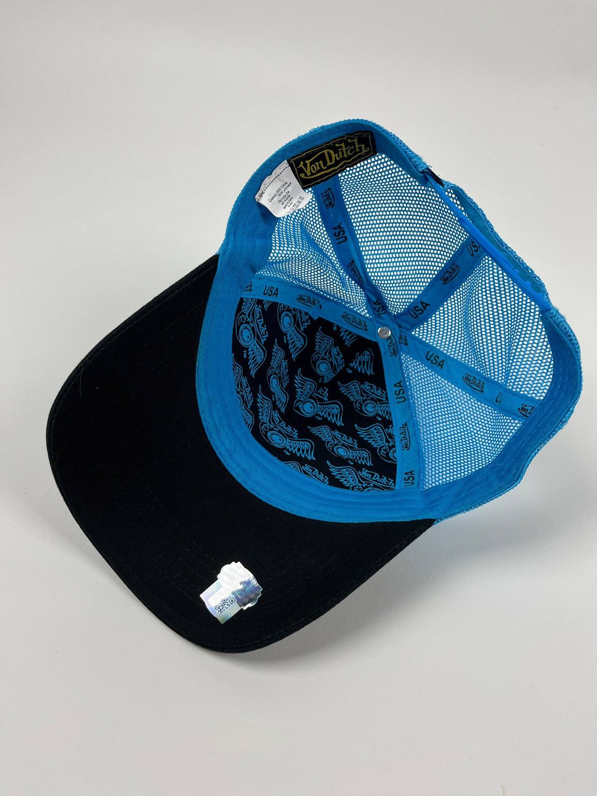 Von Dutch Vintage Von Dutch Trucker Cap Black Blue Mesh Y2K Streetwear Size ONE SIZE - 7 Thumbnail