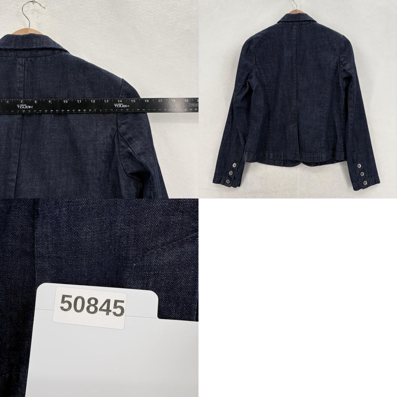 Vintage Pilcro and the Letterpress Blazer Womens Small Blue Denim Button Front Jacket Size S / US 4 / IT 40 - 8 Thumbnail